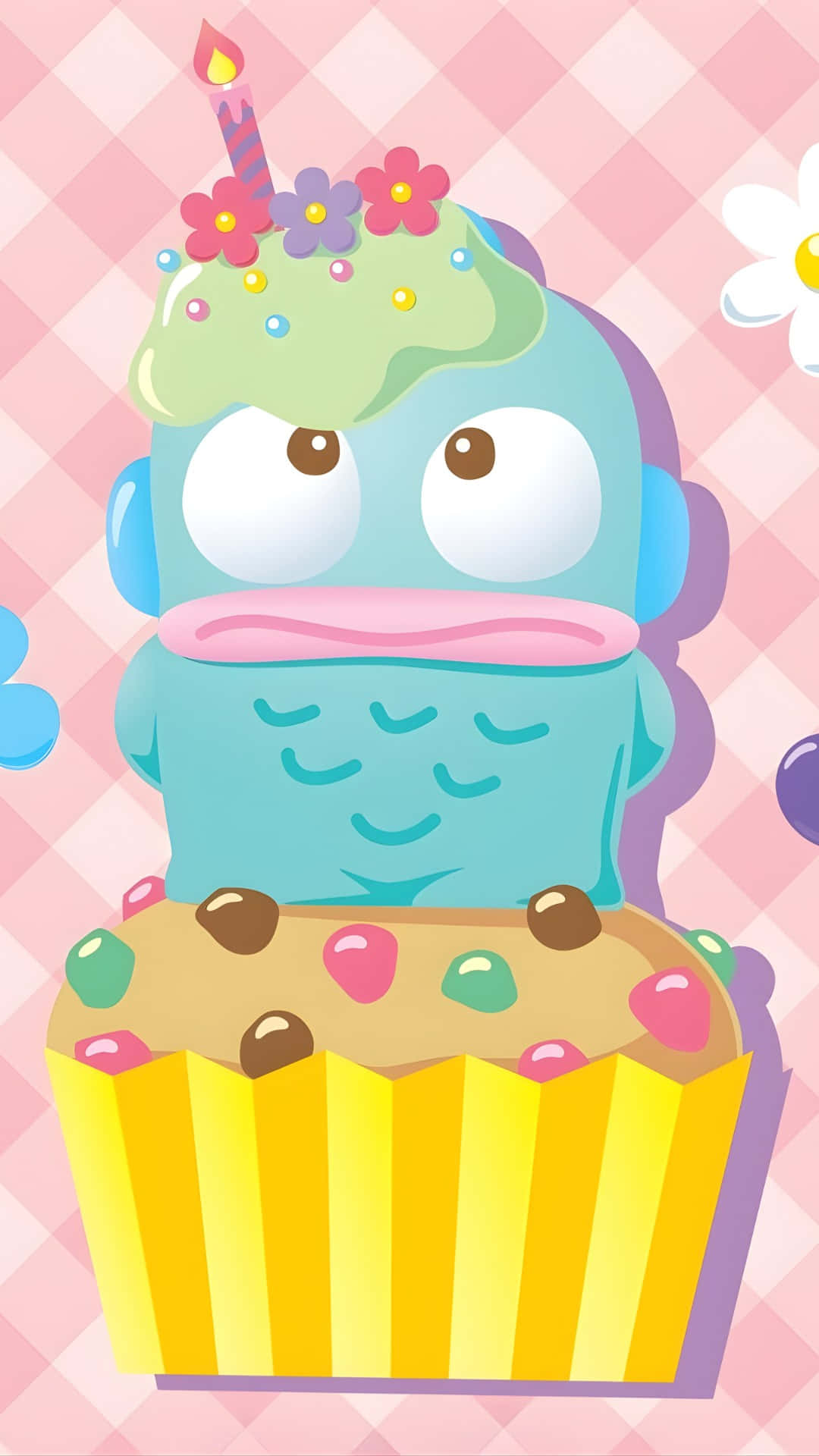 Hangyodon, blue cartoon character, big eyes, Full HD Phone Wallpaper