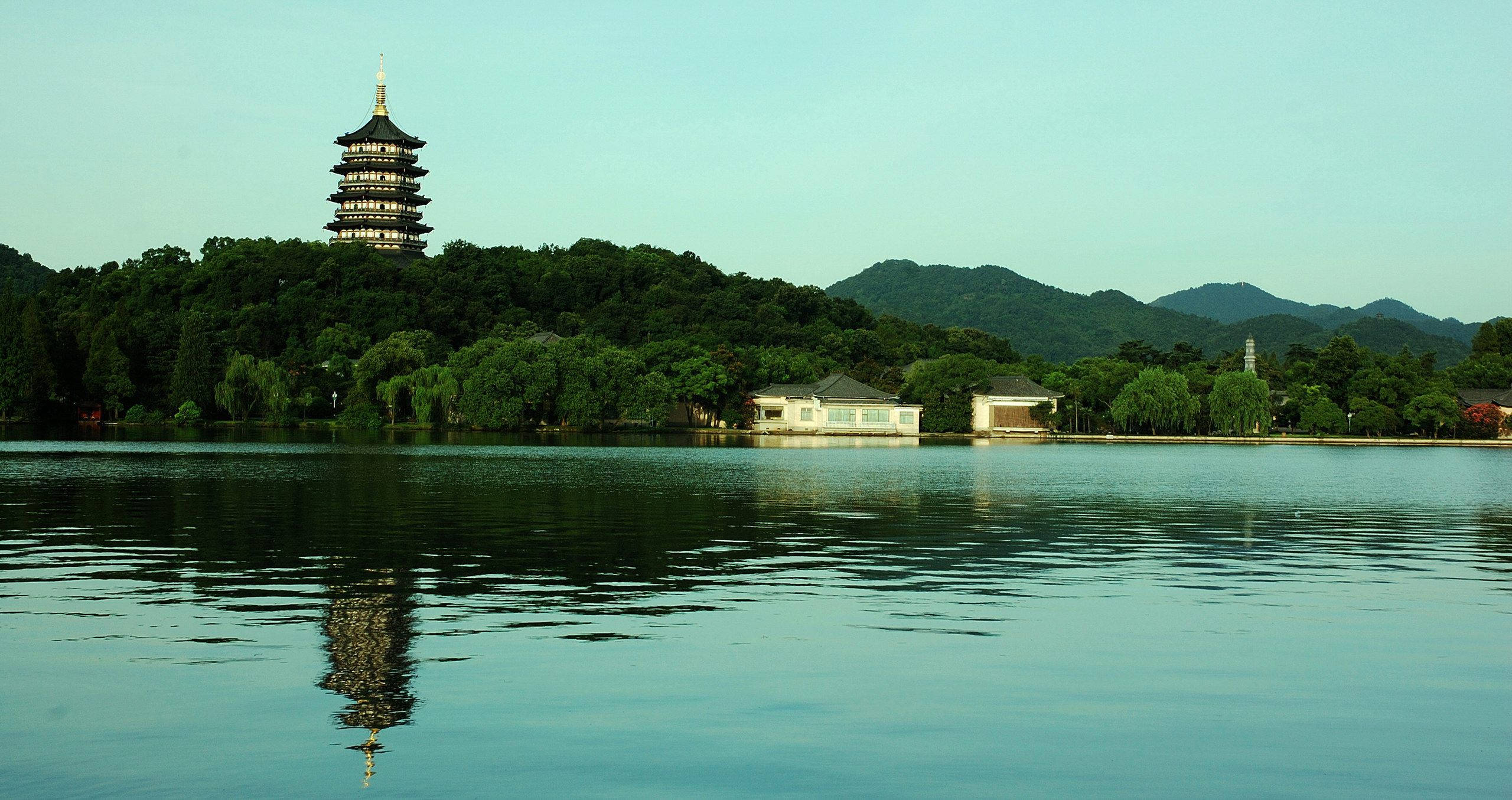 Hangzhou, ancient water town, traditional pagoda, 2K Desktop Wallpaper