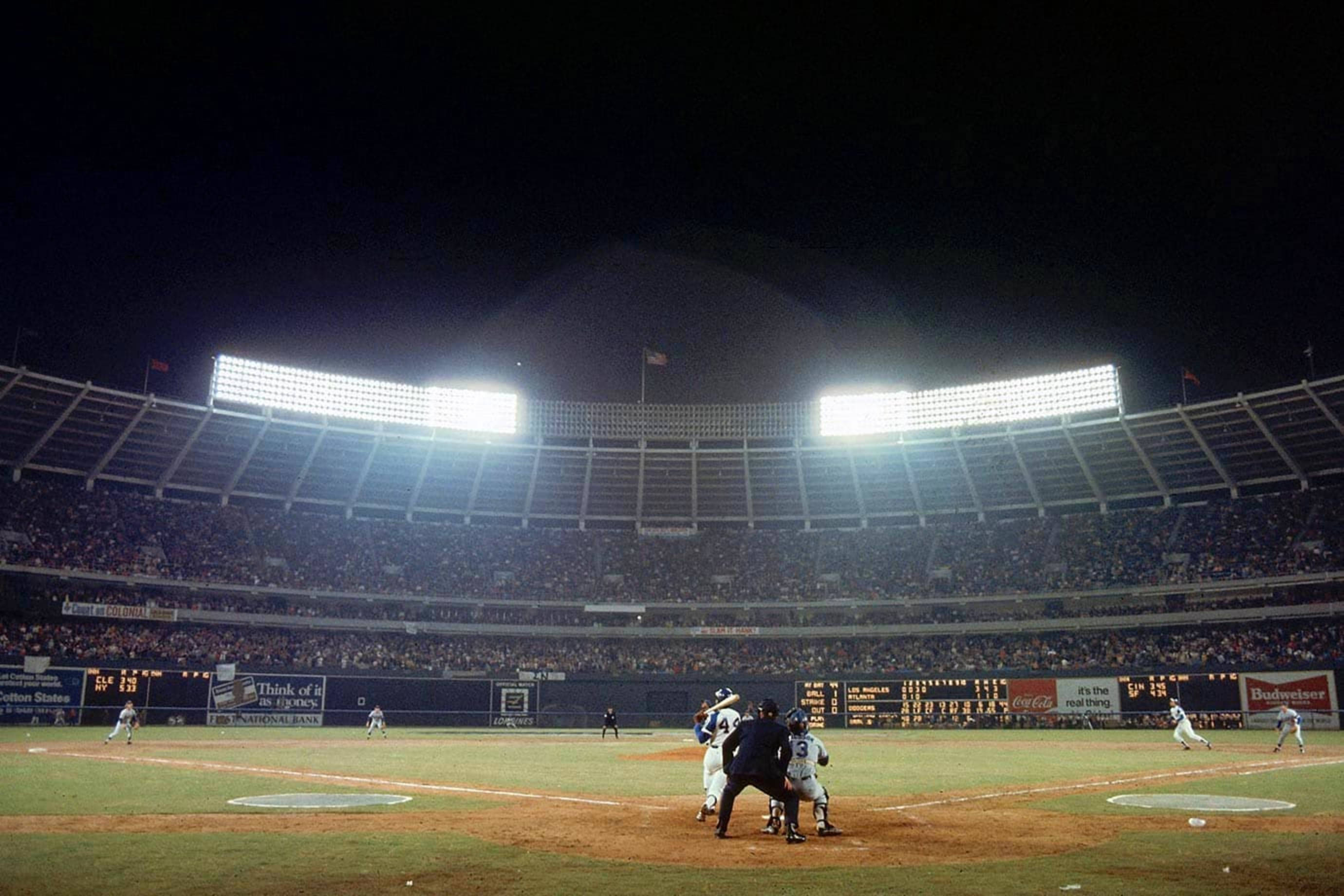 Hank Aaron Stadium, nighttime, stadium lights, 2K Desktop Wallpaper
