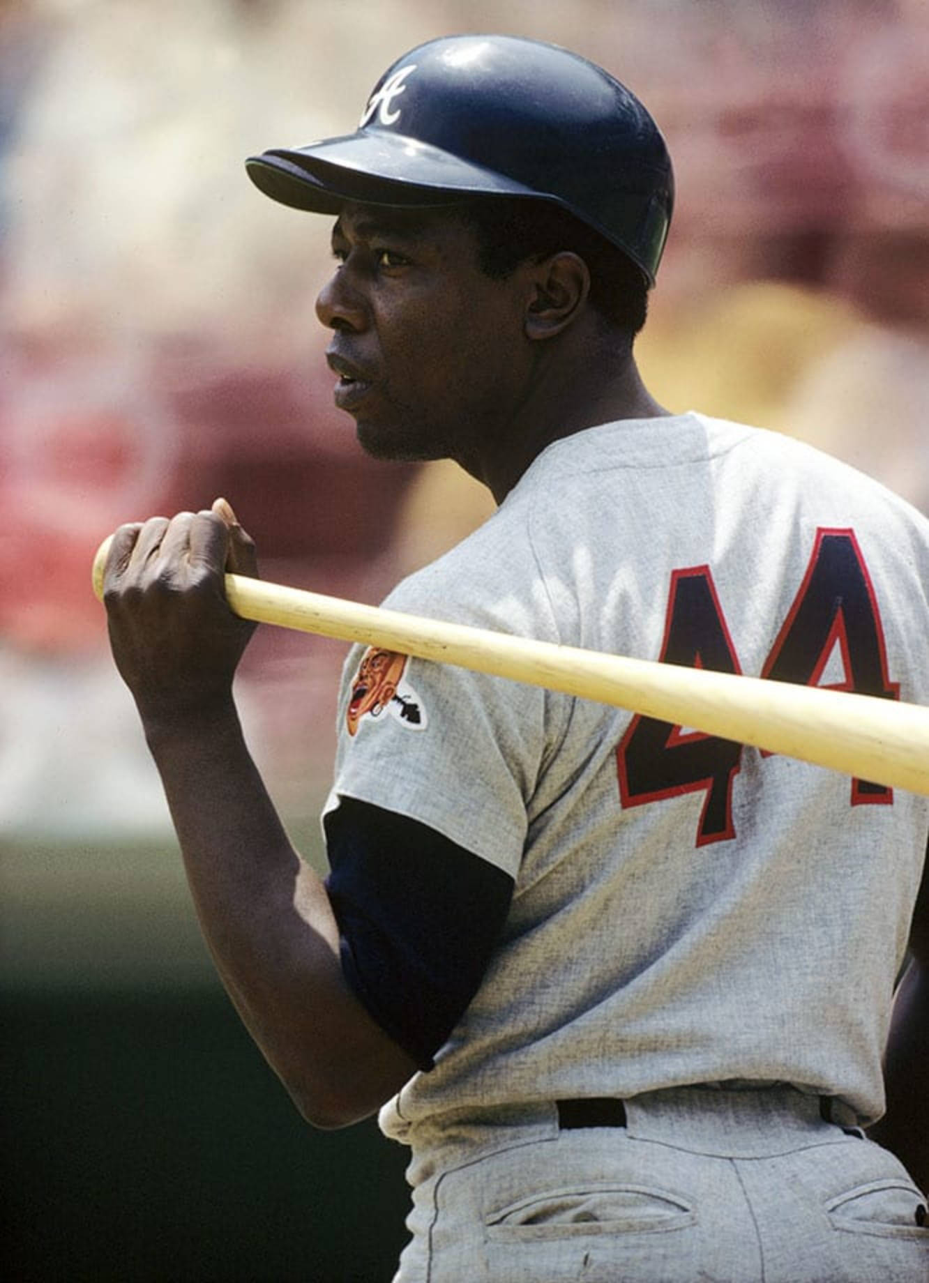 Hank Aaron, bat, number 44, HD Phone Wallpaper