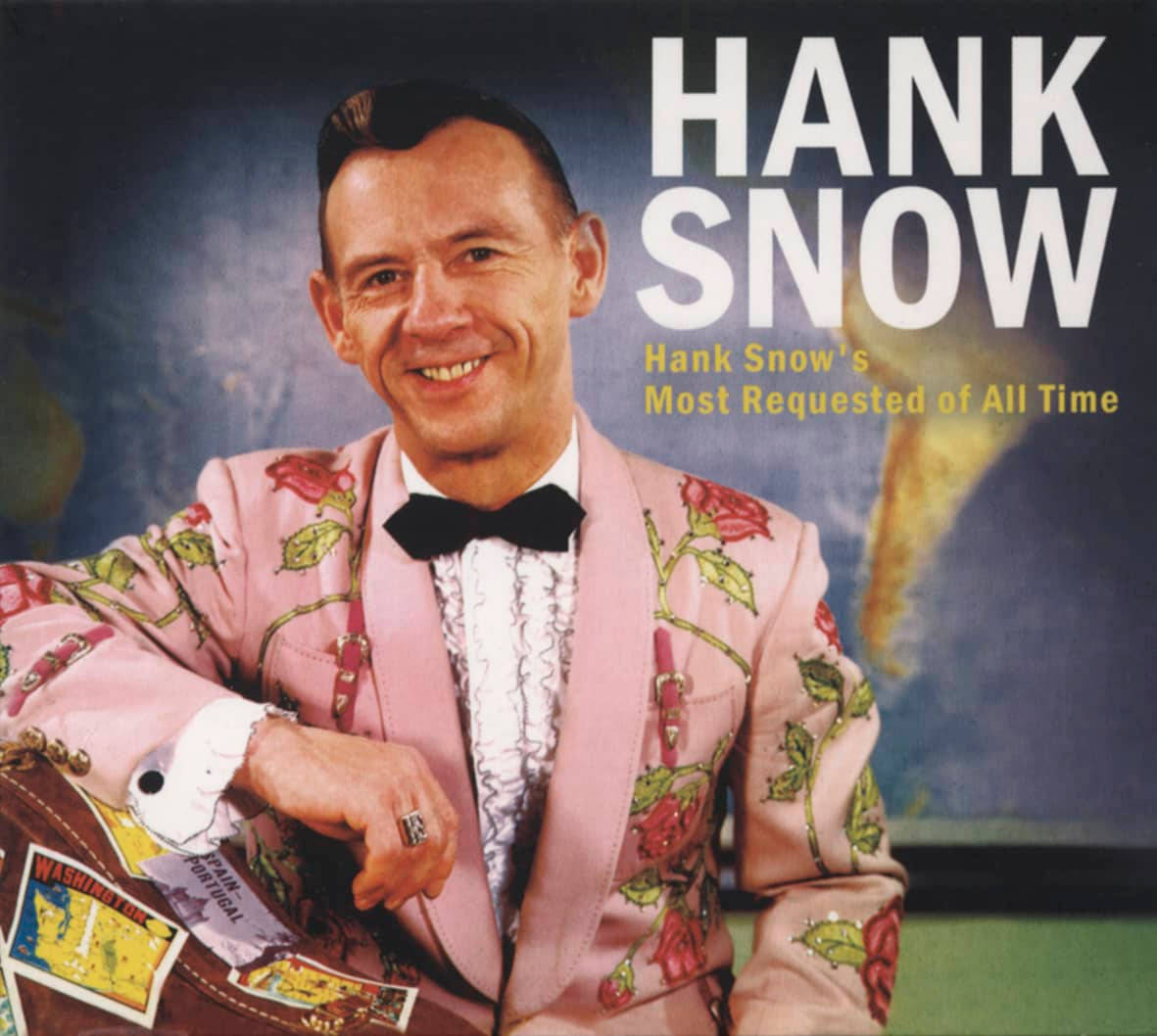 Hank Snow, pink rose-embroidered suit, suitcase, SD Desktop Wallpaper