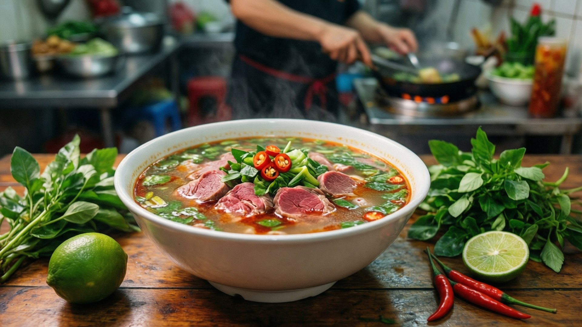 Hanoi, pho, steaming bowl, Full HD Desktop Wallpaper