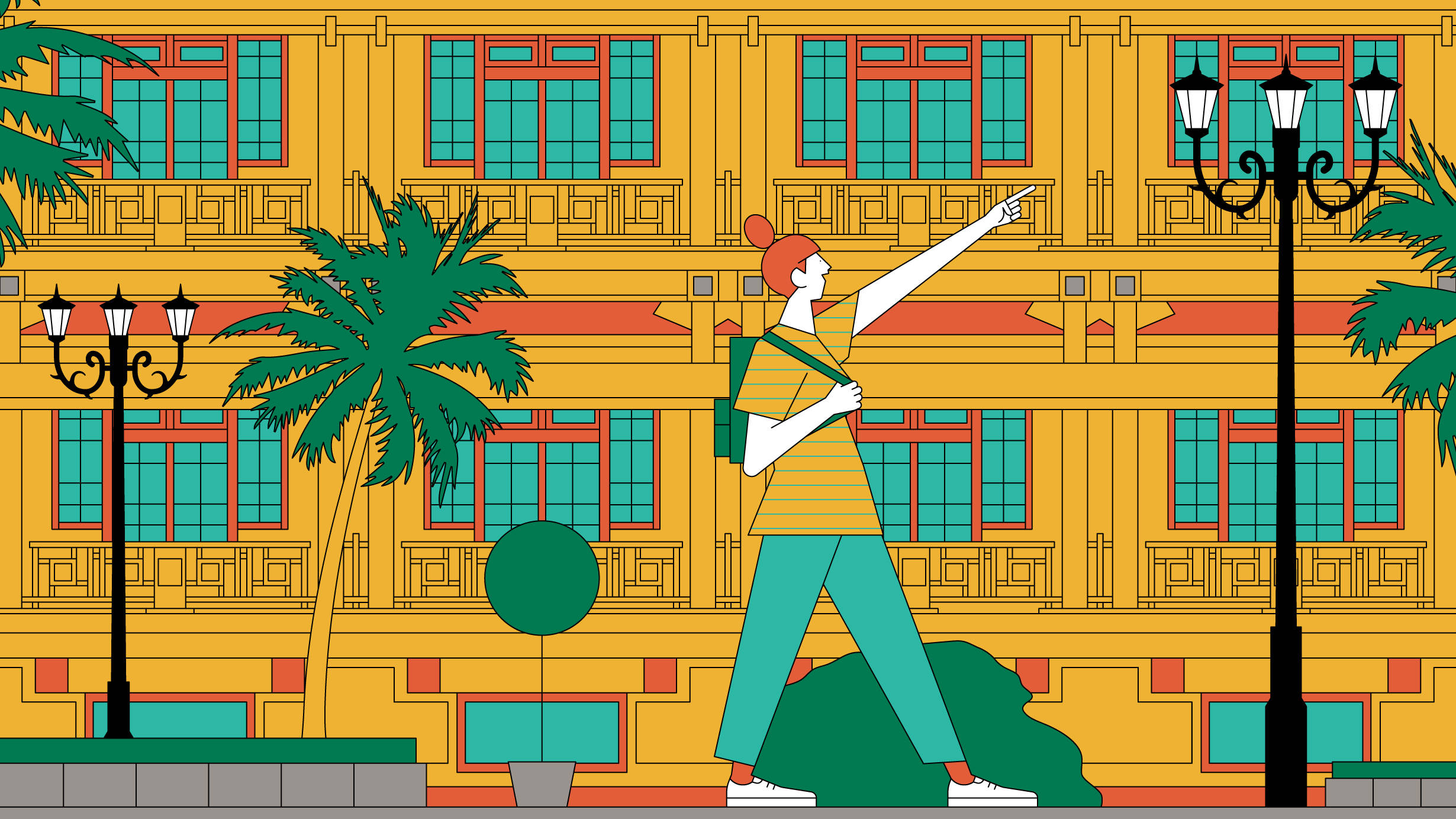 Hanoi, vintage house, vibrant yellow building, Full HD Desktop Wallpaper