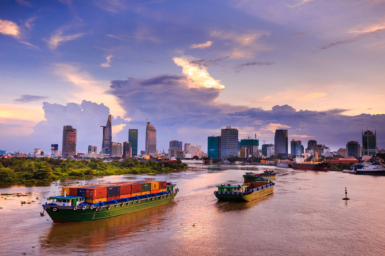 Hanoi, sunset, river, HD Desktop Wallpaper