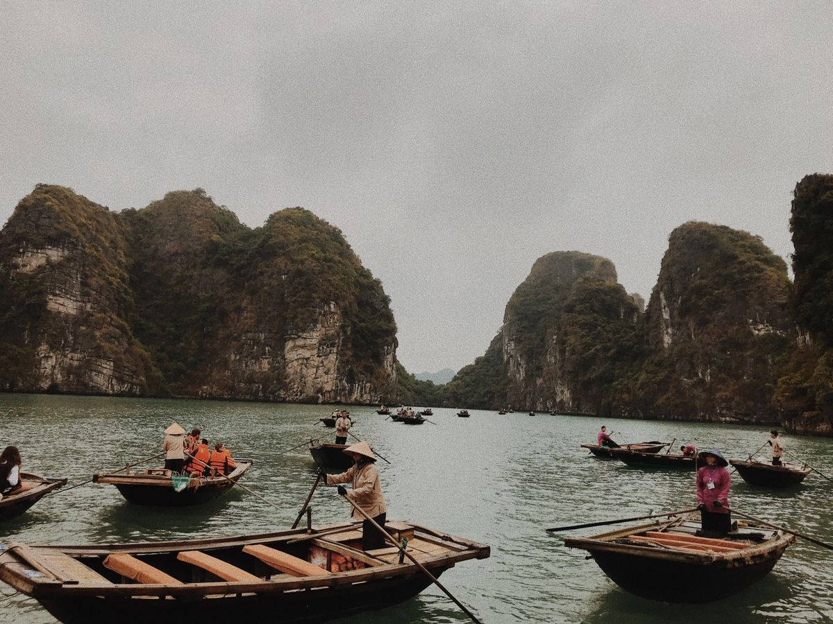 fishing village, Hanoi, traditional wooden boats, SD Desktop Wallpaper