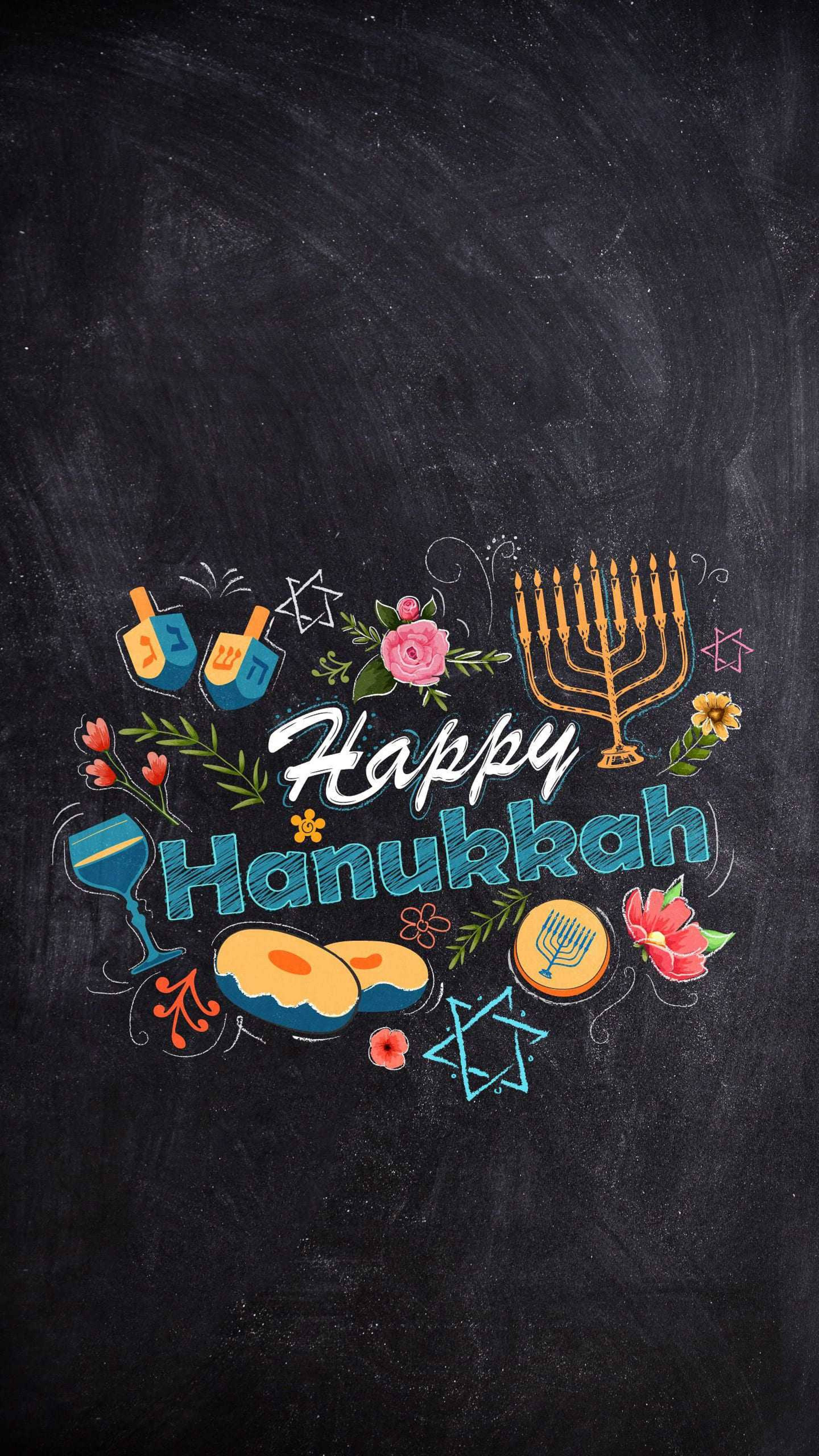 Hanukkah, menorah, dreidels, 5K Phone Wallpaper