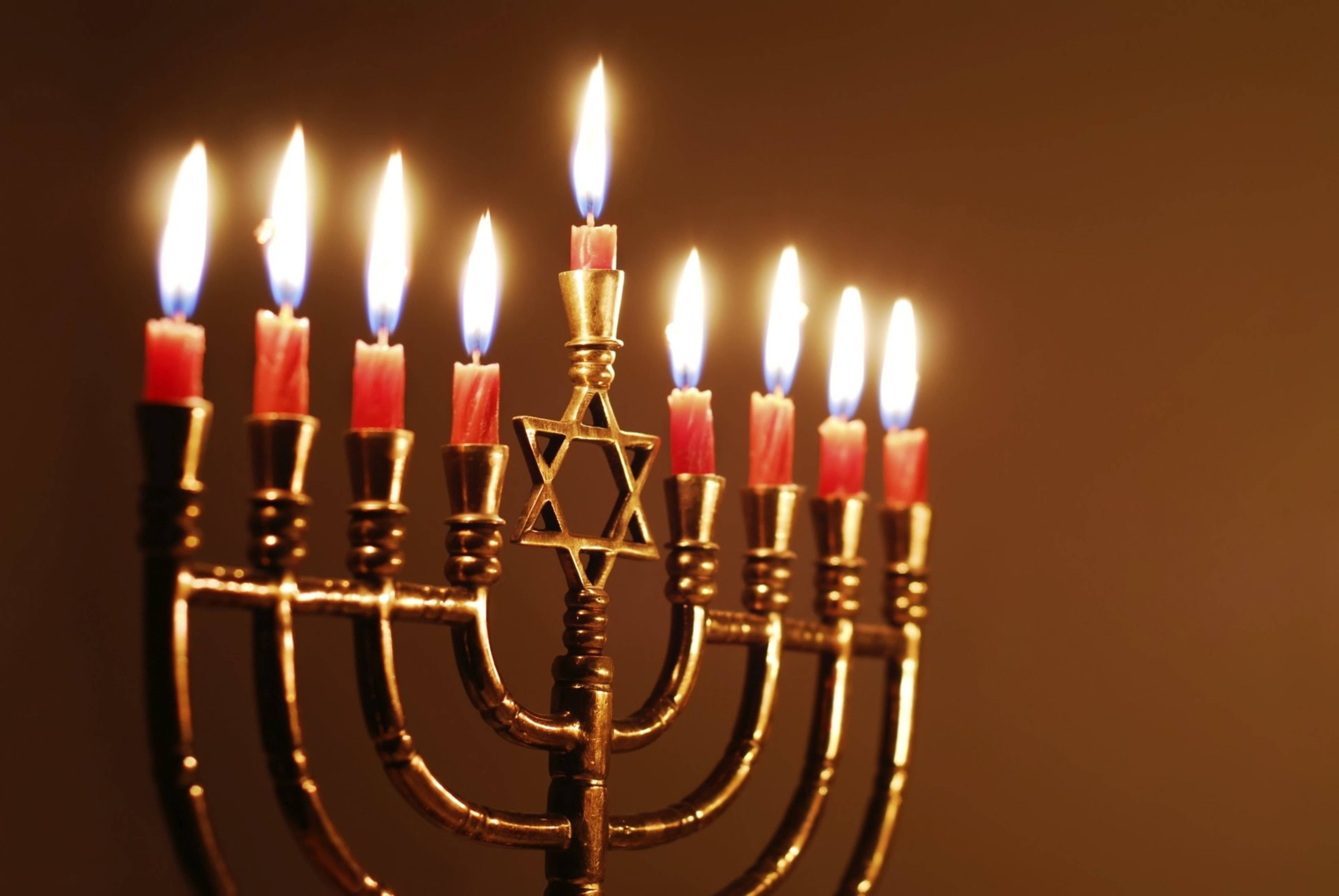 Hanukkah, menorah, golden, 5K Desktop Wallpaper