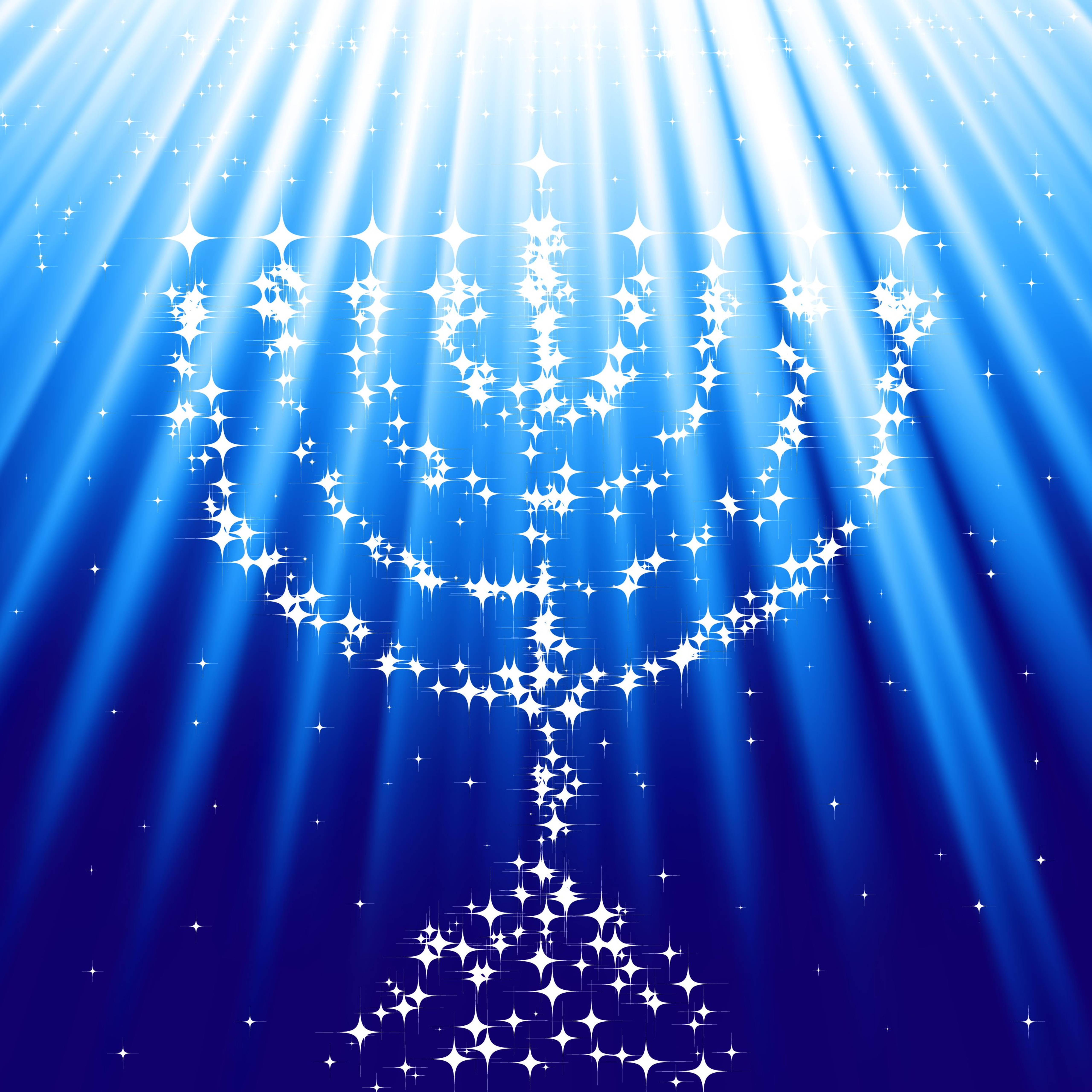 Hanukkah, radiant blue chalice, sparkling stars, 5K Desktop Wallpaper