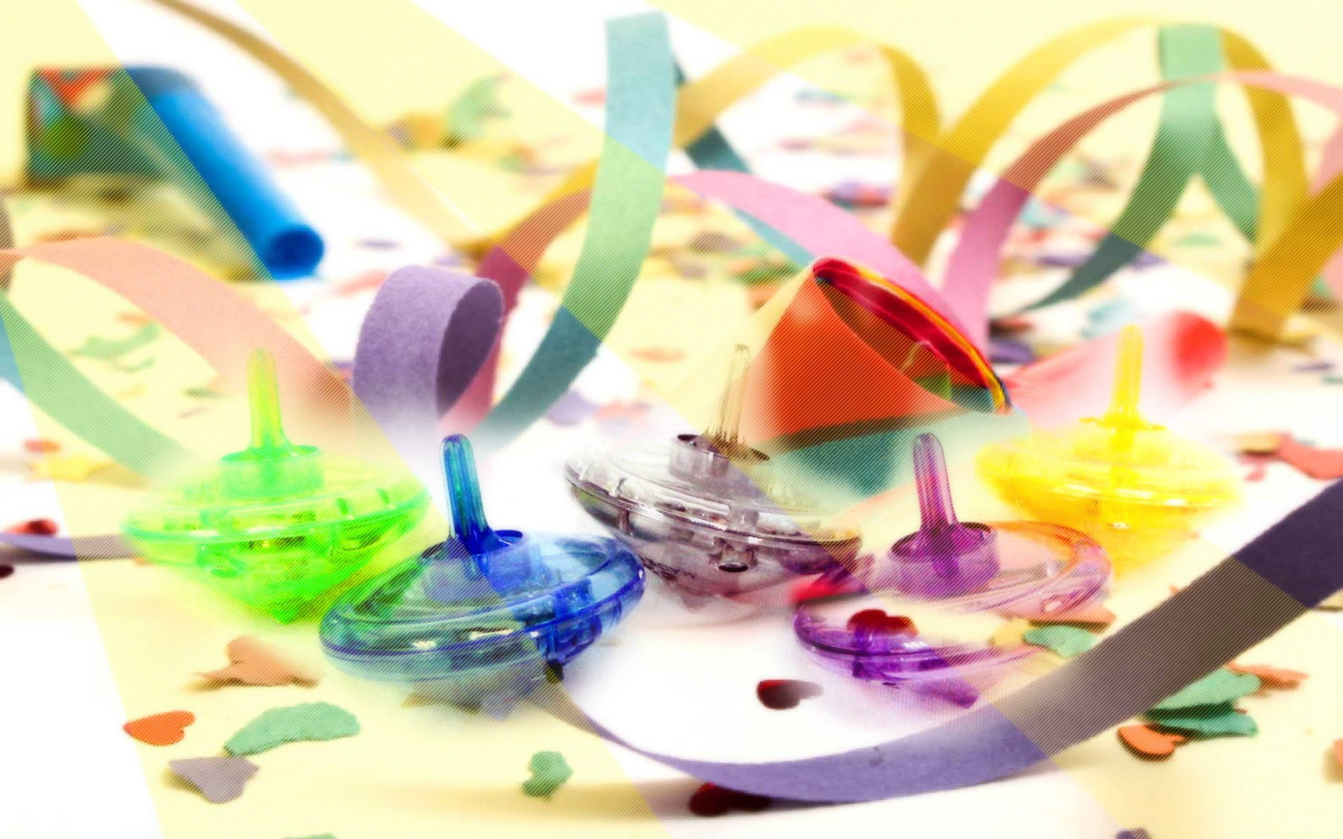 Hanukkah, dreidel, confetti, 5K Desktop Wallpaper