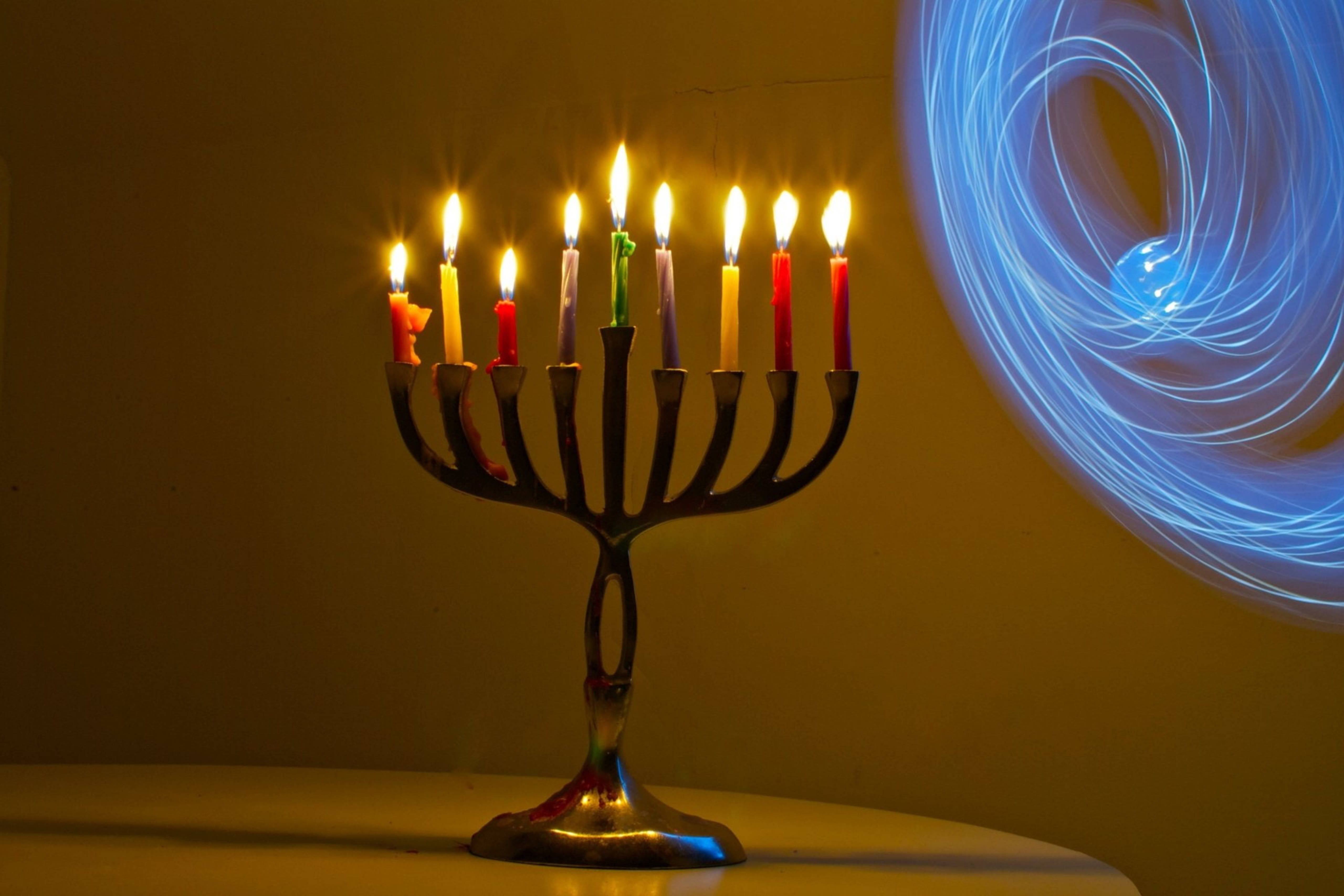 candelabra, Hanukkah, menorah, 5K Desktop Wallpaper