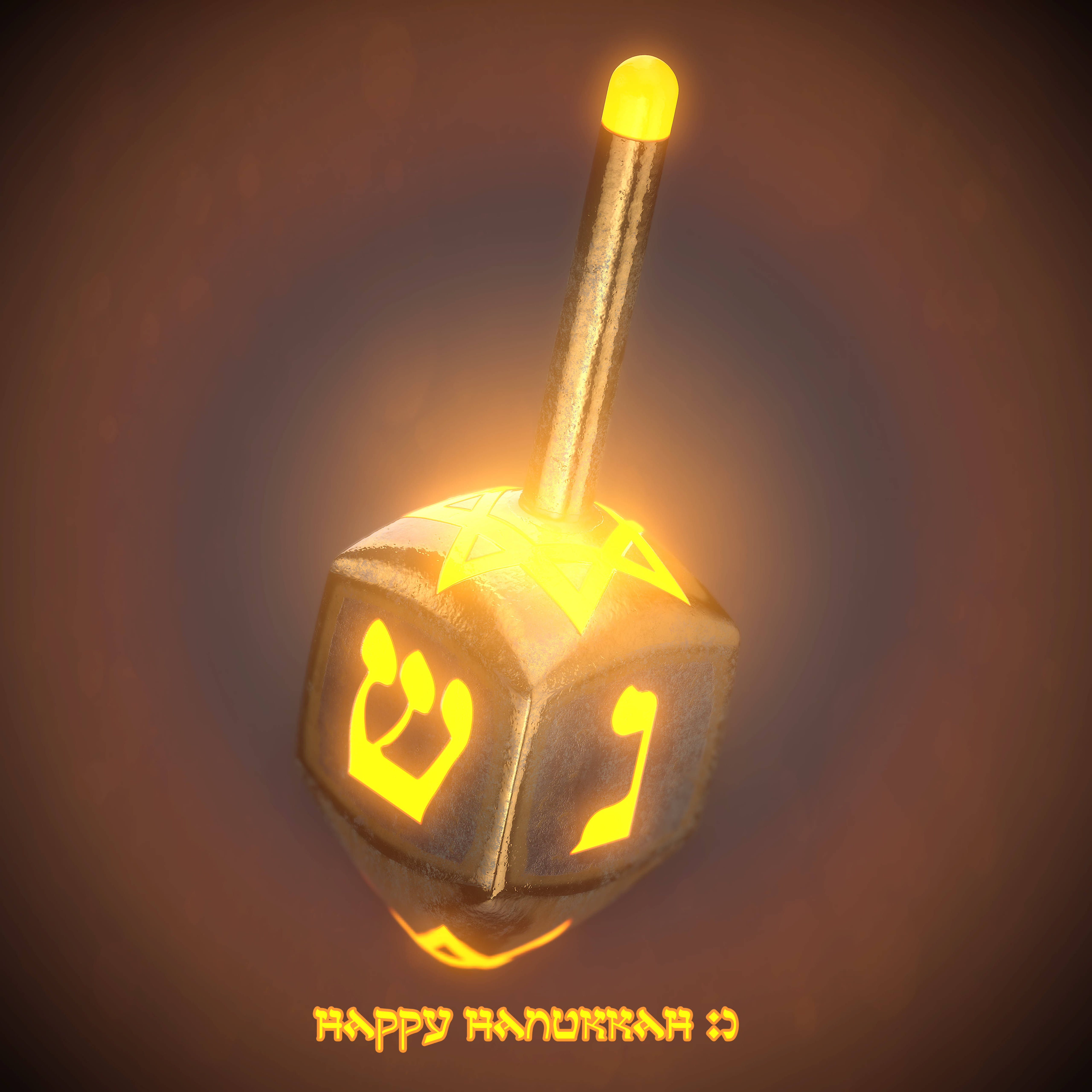golden dreidel, Hebrew letters, star of David, 5K Desktop Wallpaper