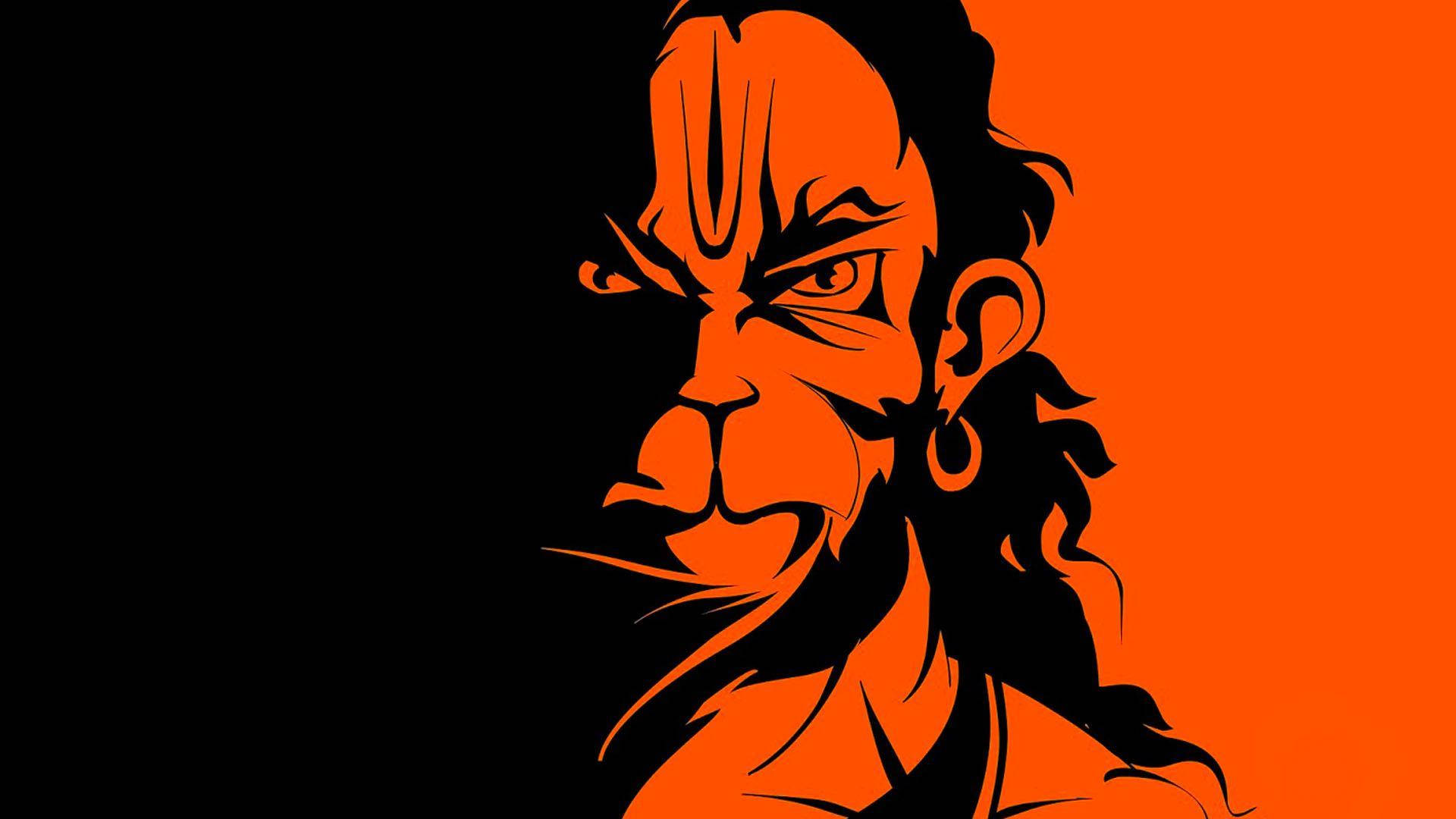 Hanuman, orange, black, Full HD Desktop Wallpaper