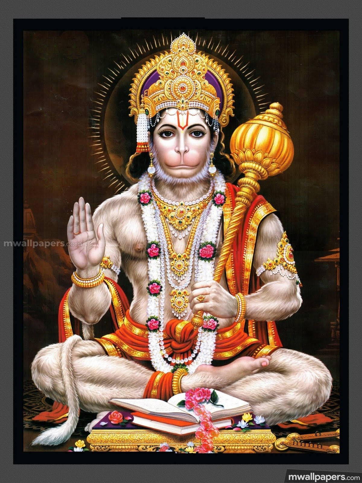 Hanuman Ji HD, golden-decorated, monkey god, HD Phone Wallpaper