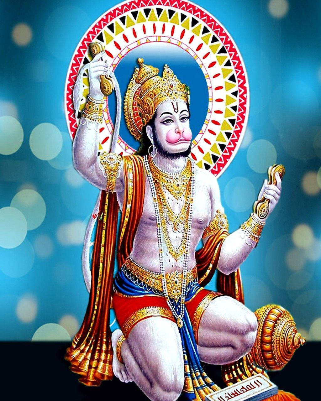 Hanuman Ji HD, golden jewelry, red-orange garments, HD Phone Wallpaper