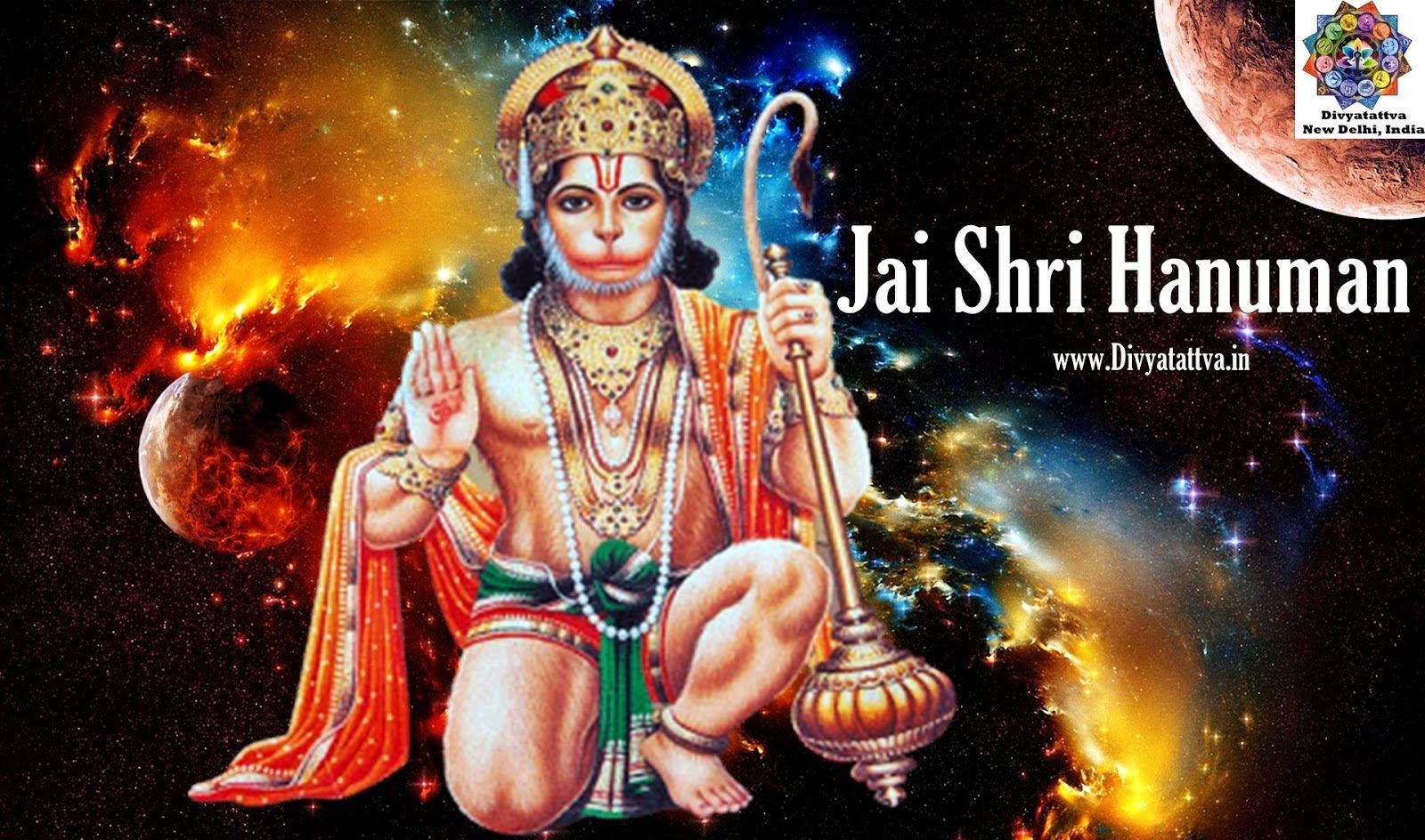 Hanuman Ji, cosmic space, mace, HD Desktop Wallpaper