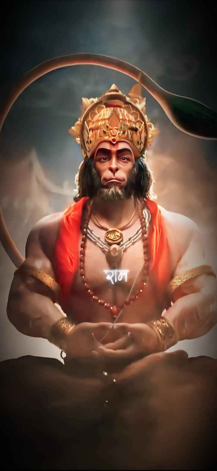 Hanuman, golden crown, red dhoti, HD Phone Wallpaper