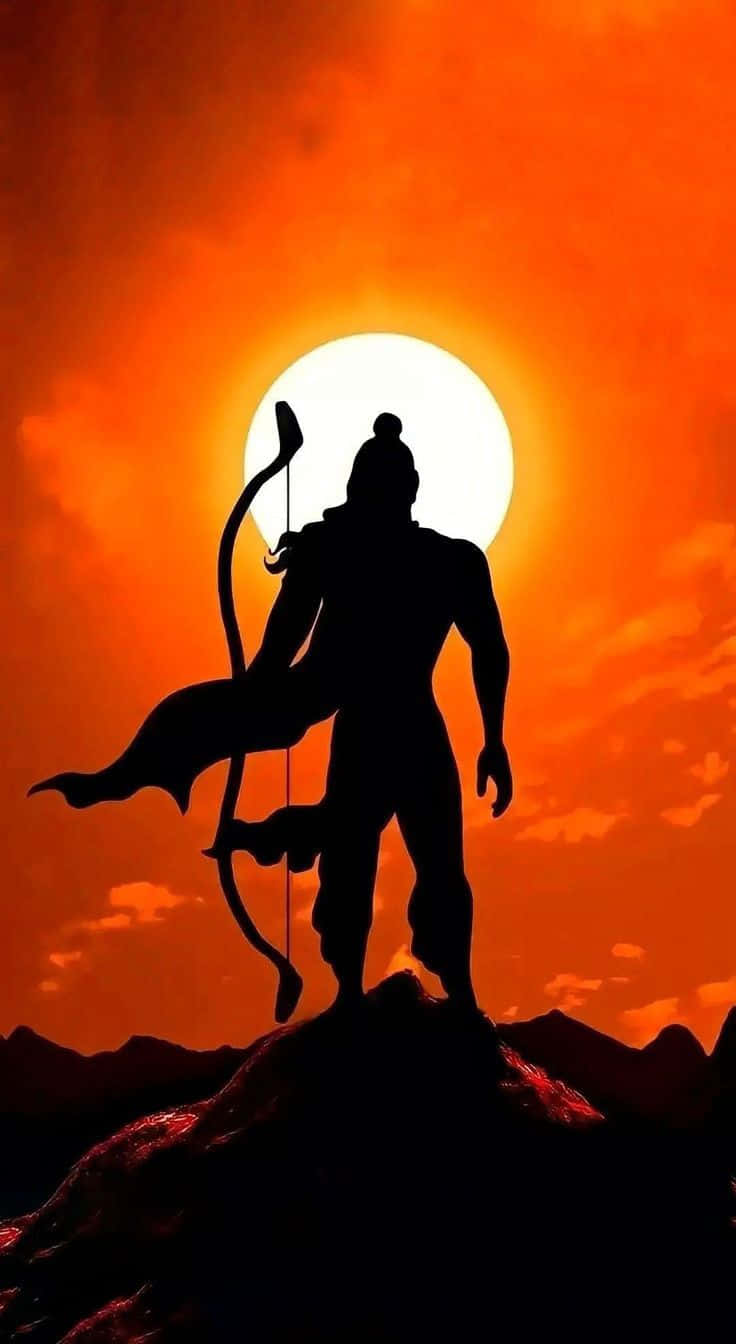 Hanuman, silhouette, bow and arrow, HD Phone Wallpaper