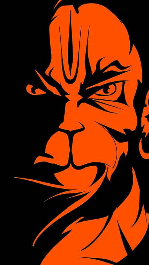 Hanuman, orange, black, SD Phone Wallpaper