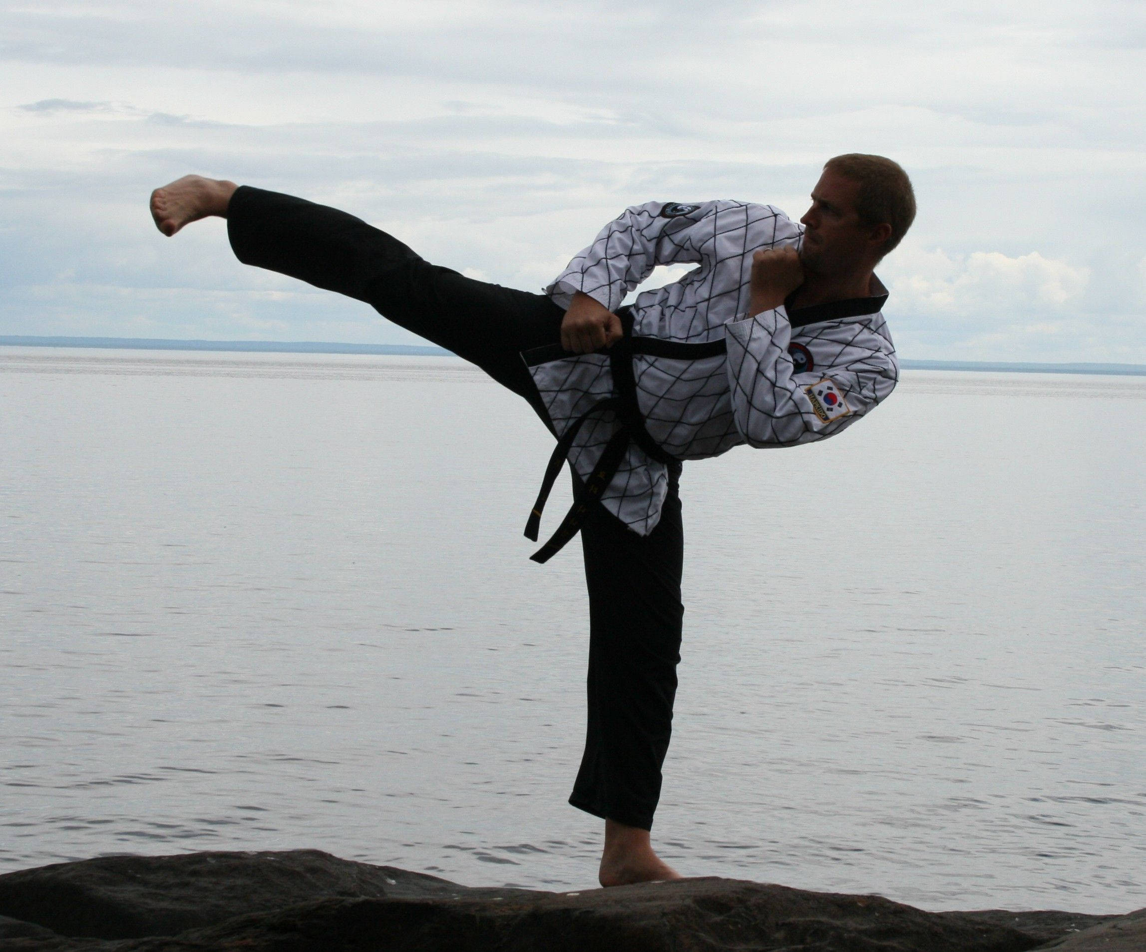 Hapkido, white uniform, black belt, Full HD Desktop Wallpaper
