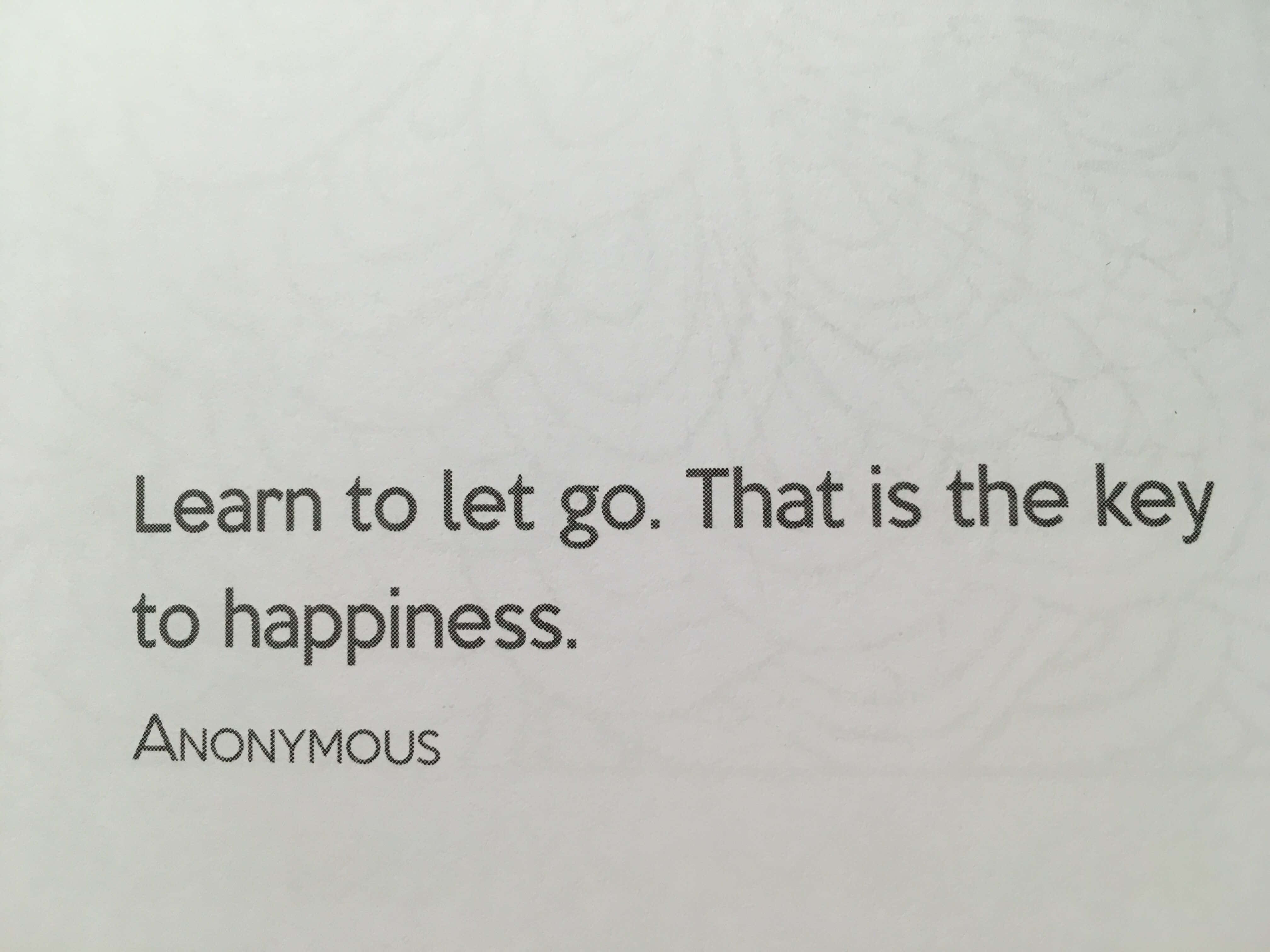 textured white paper, Learn to let go. That is the key to happiness., minimalist quote, 4K Desktop Wallpaper