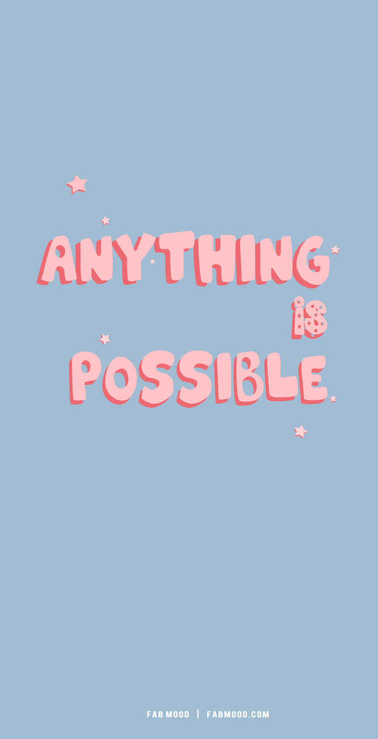 pink bubbly text, soft blue background, scattered stars, HD Phone Wallpaper