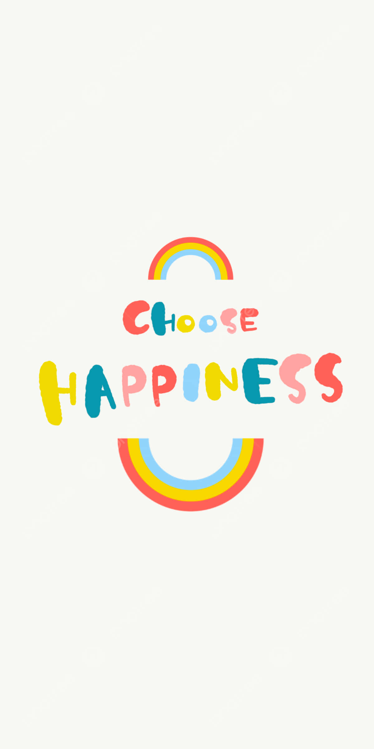 CHOOSE HAPPINESS, rainbow, creamy background, Full HD Phone Wallpaper