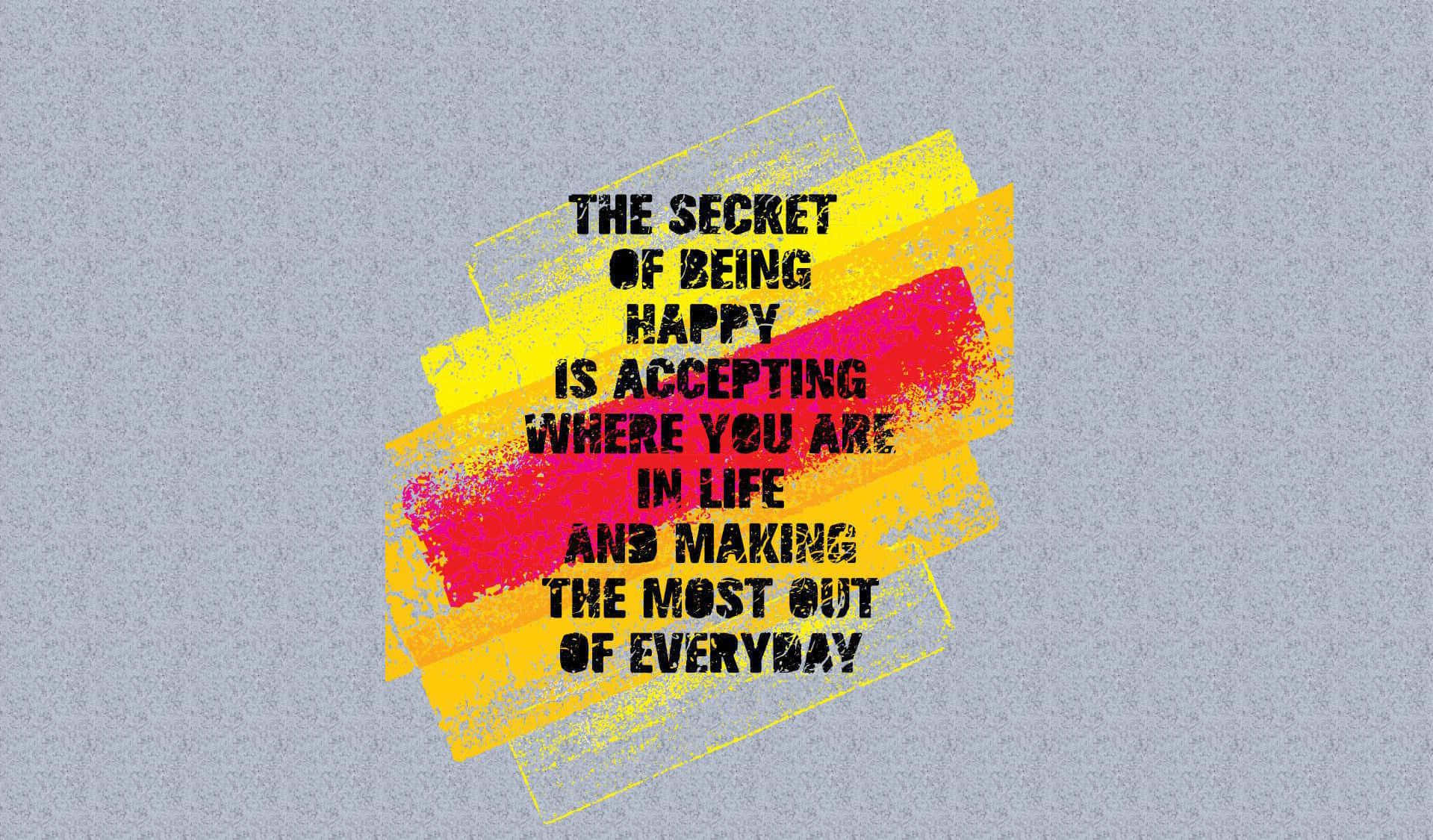 Happiness Quotes, vibrant yellow, pink brush strokes, HD Desktop Wallpaper