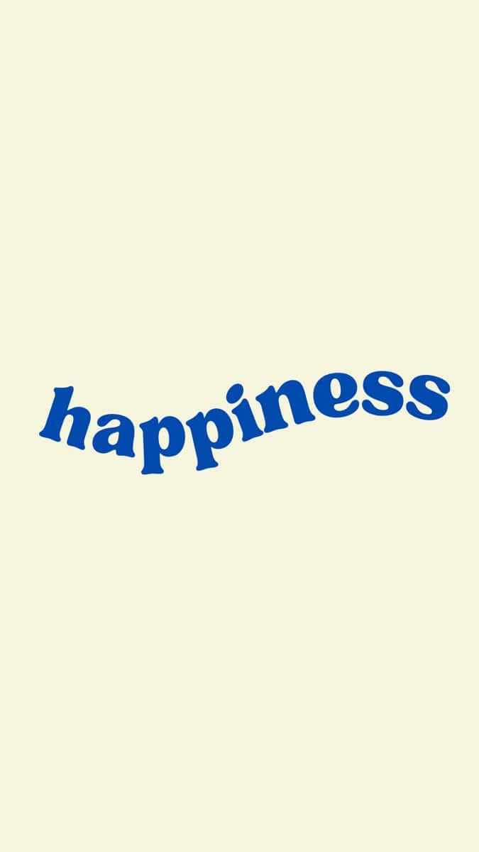 happiness, bold blue cursive font, diagonally, SD Phone Wallpaper