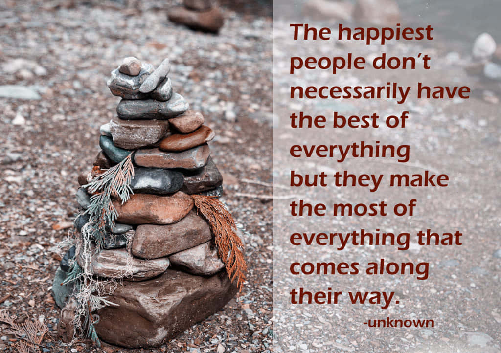 stacked stones, cairn, dried pine needles, SD Desktop Wallpaper