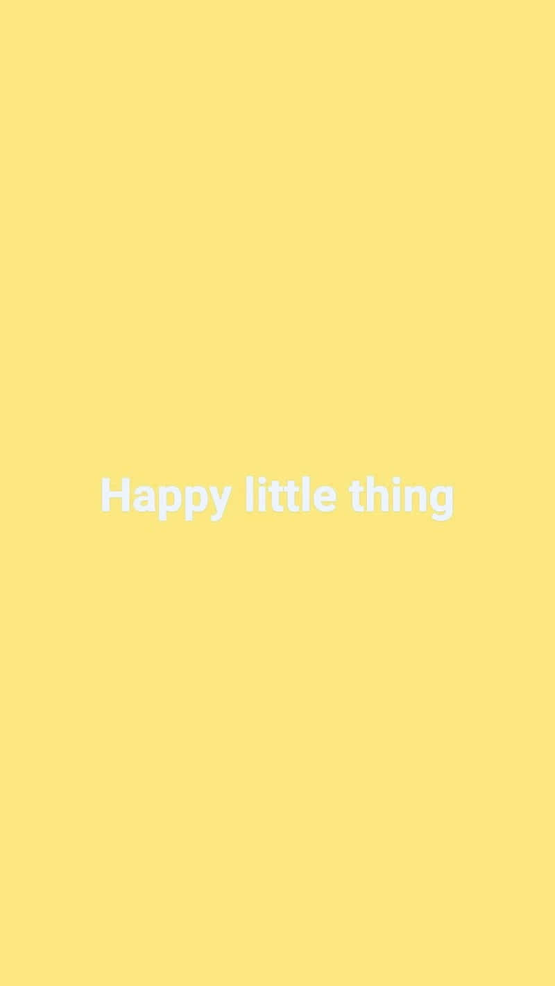 Happy little thing, minimalist, pale yellow background, HD Phone Wallpaper
