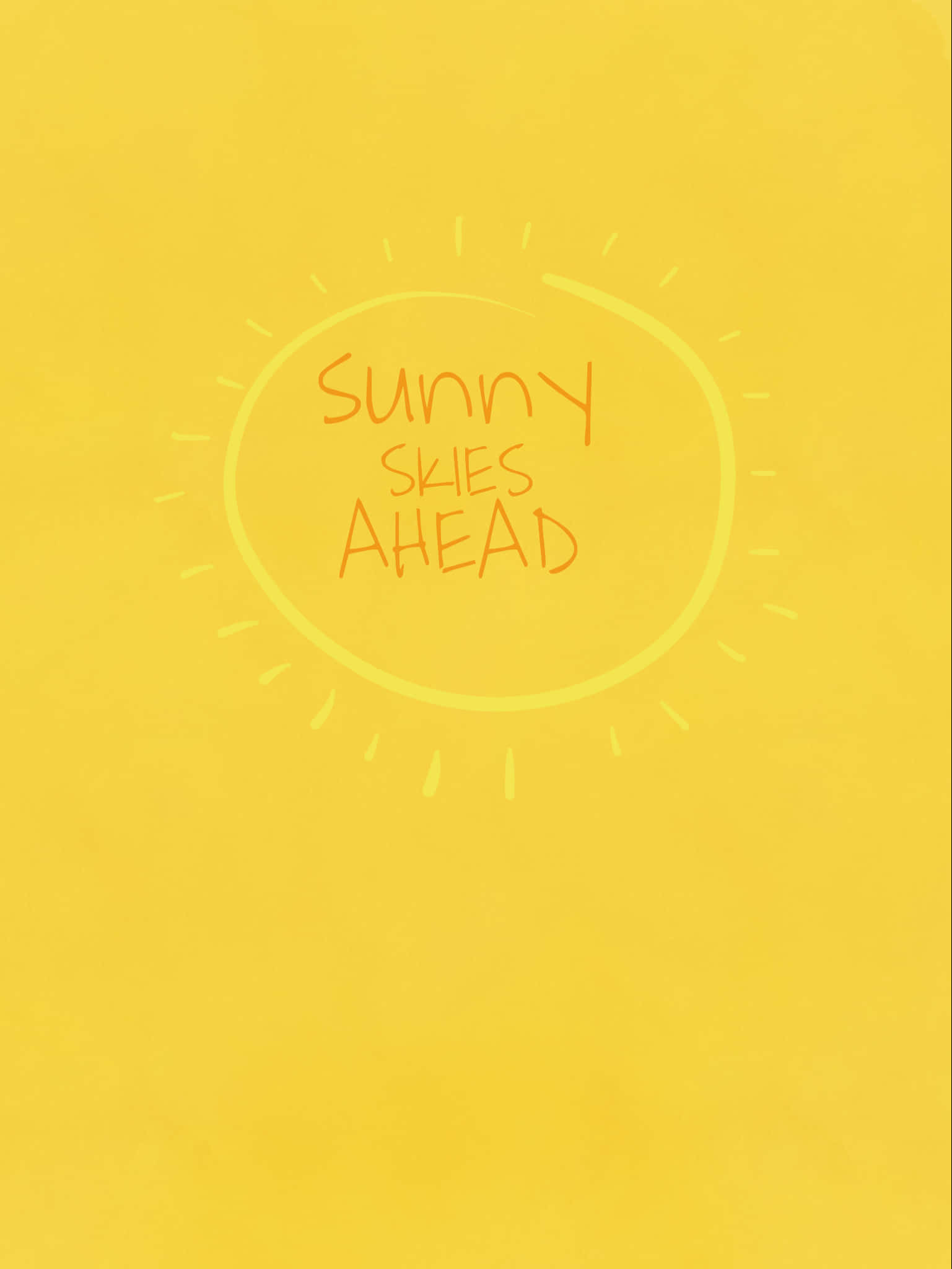 yellow background, hand-drawn sun, sunny skies ahead, Full HD Phone Wallpaper