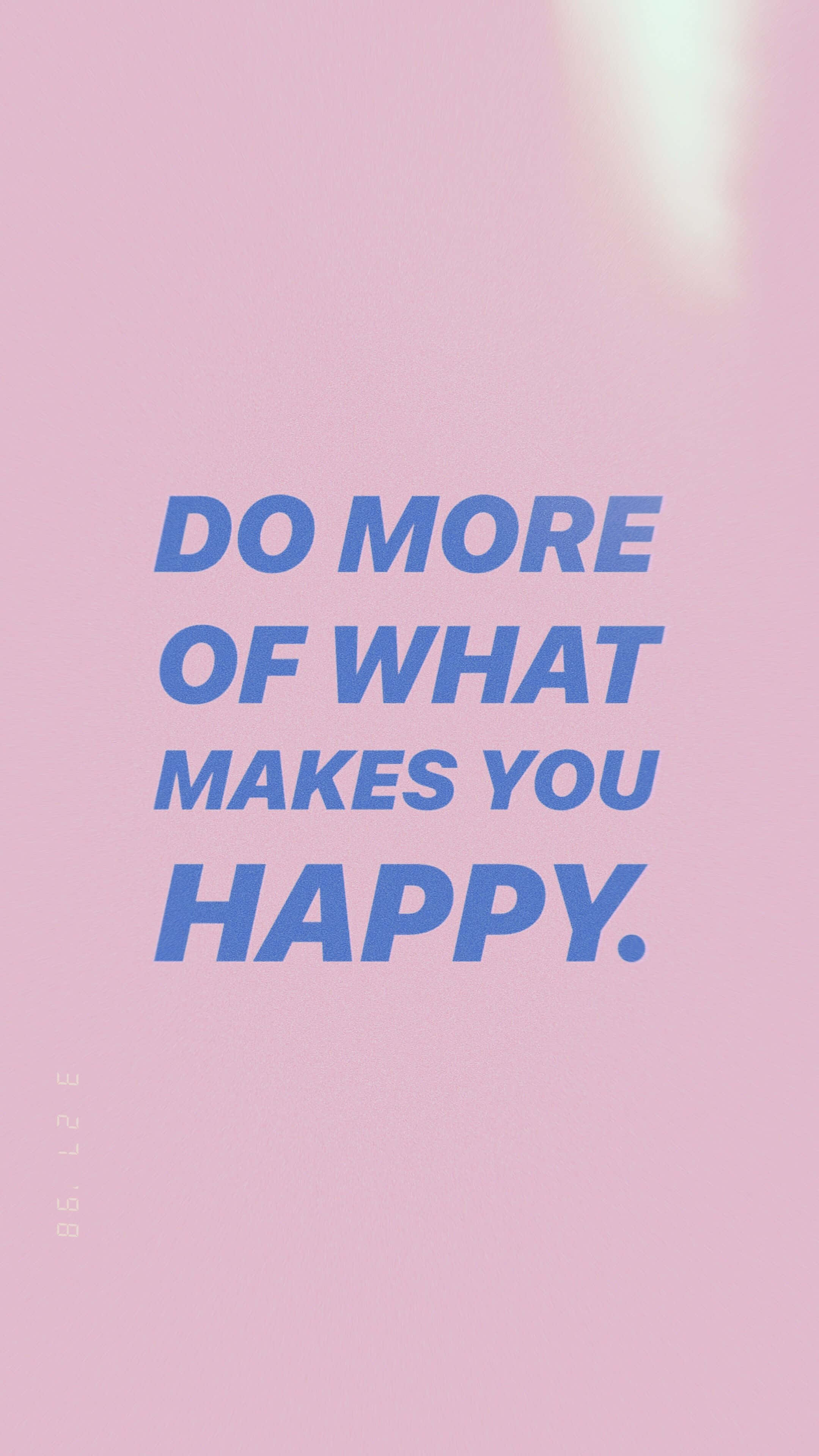 Happiness is within US, bold blue motivational text, soft pink background, 4K Phone Wallpaper