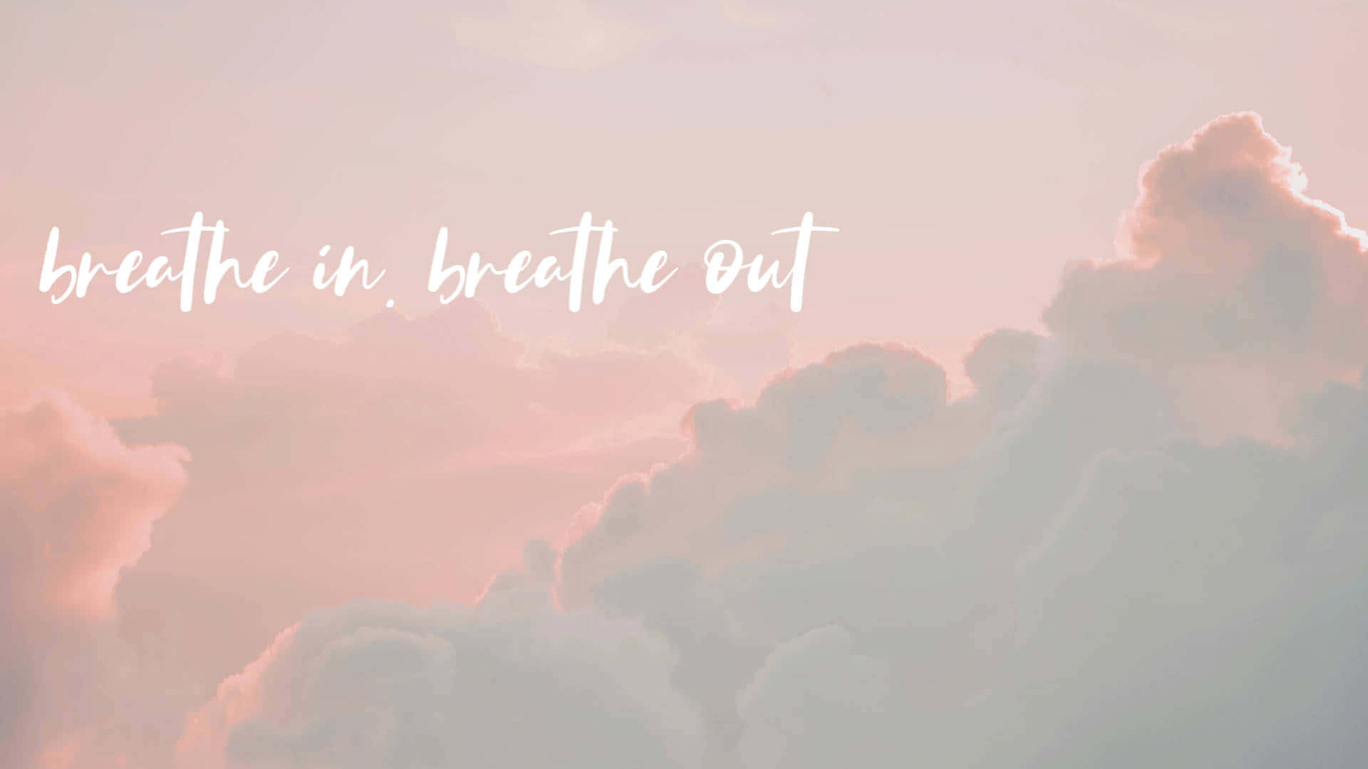 soft pink, peach clouds, serene sky, Full HD Desktop Wallpaper
