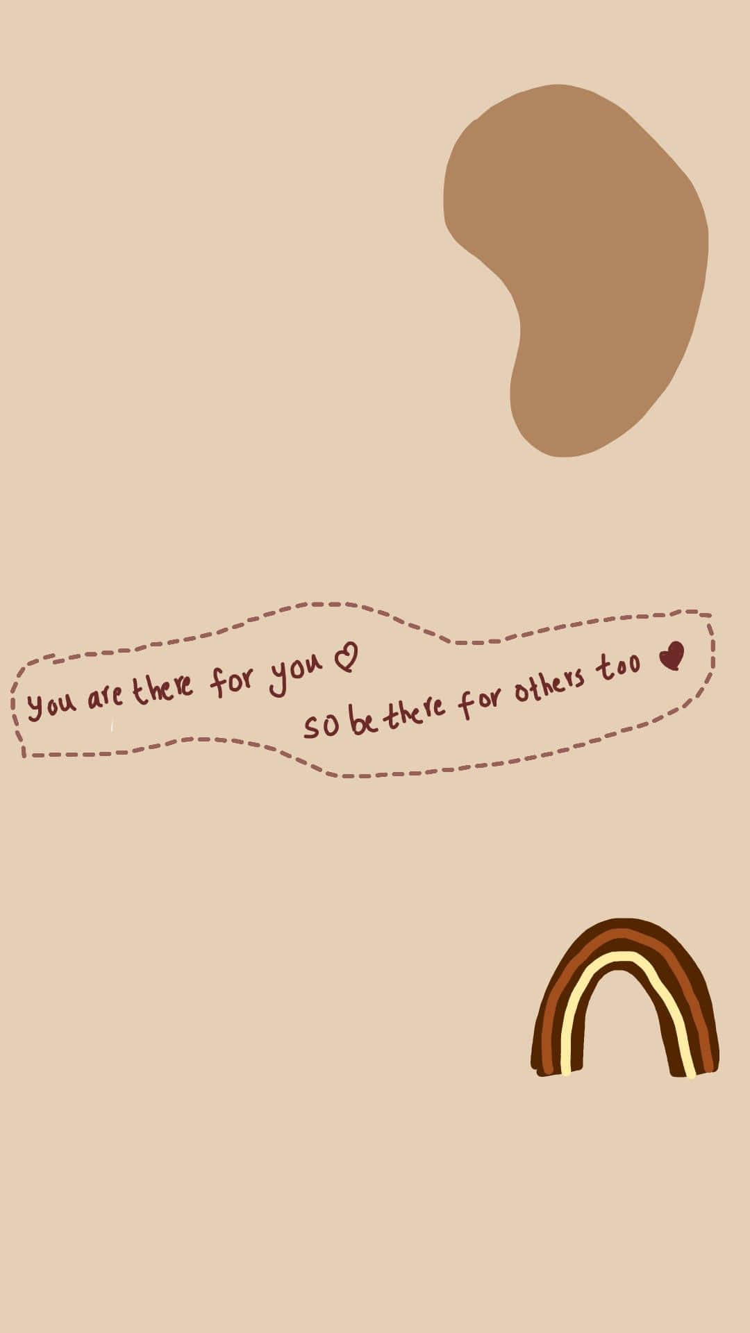 beige background, brown abstract shape, stitched message, Full HD Phone Wallpaper
