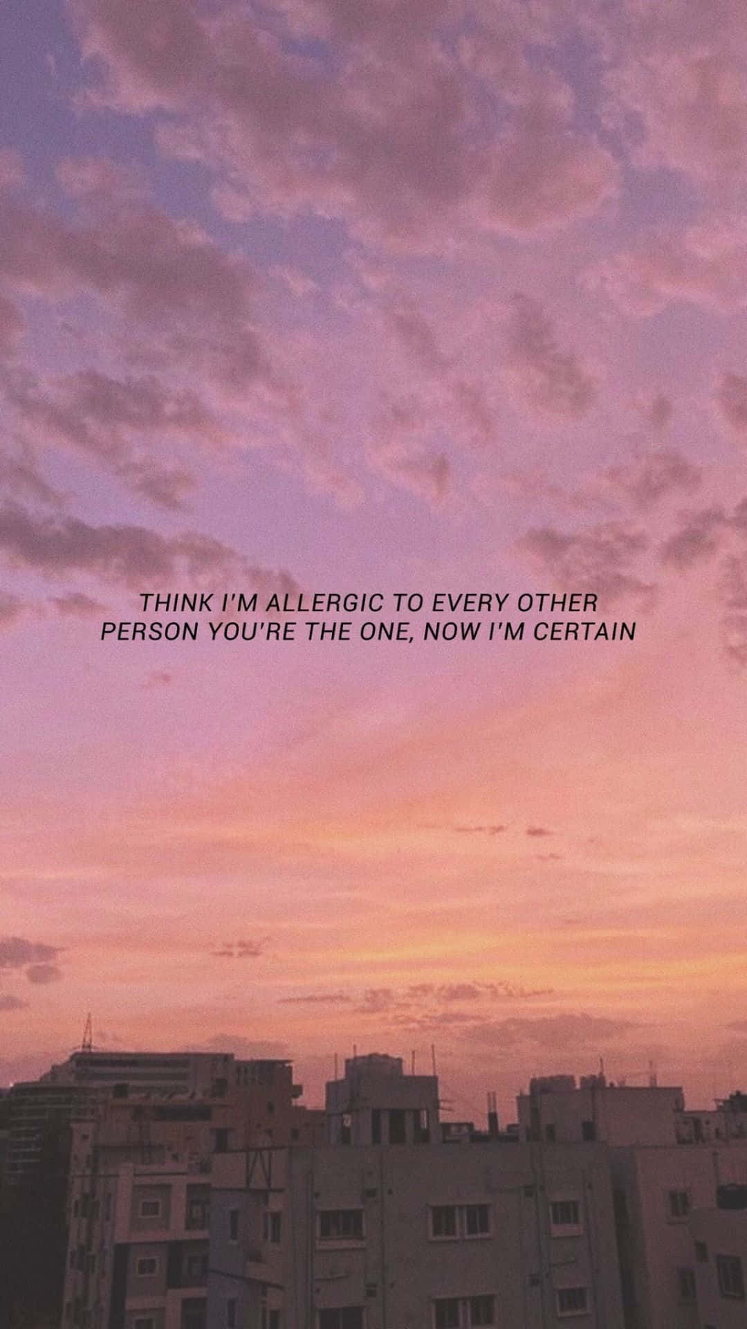 pink and purple sunset sky, city skyline, overlaid text, Full HD Phone Wallpaper