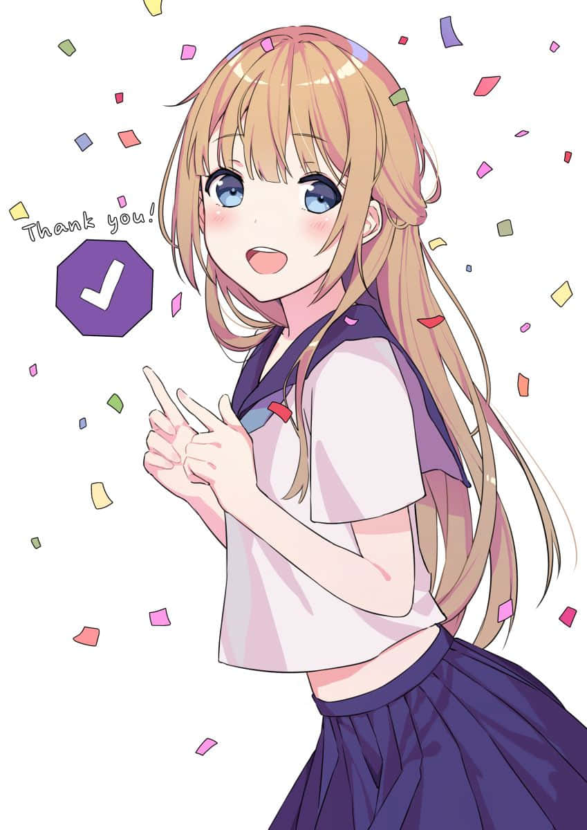 anime girl, blonde hair, blue eyes, SD Phone Wallpaper