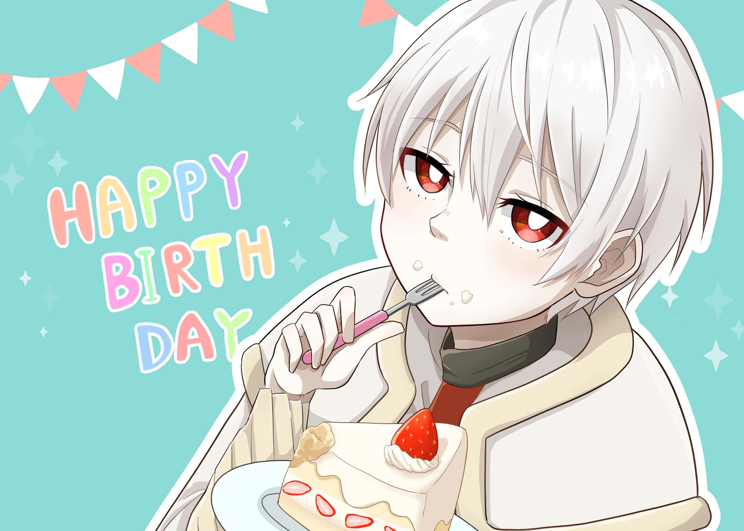anime character, silver-haired anime boy, red eyes, Full HD Desktop Wallpaper
