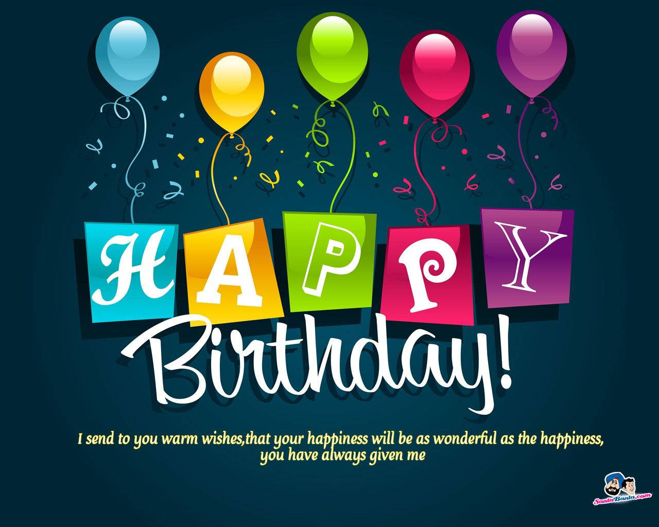 HAPPY Birthday!, colorful balloons, confetti, HD Desktop Wallpaper