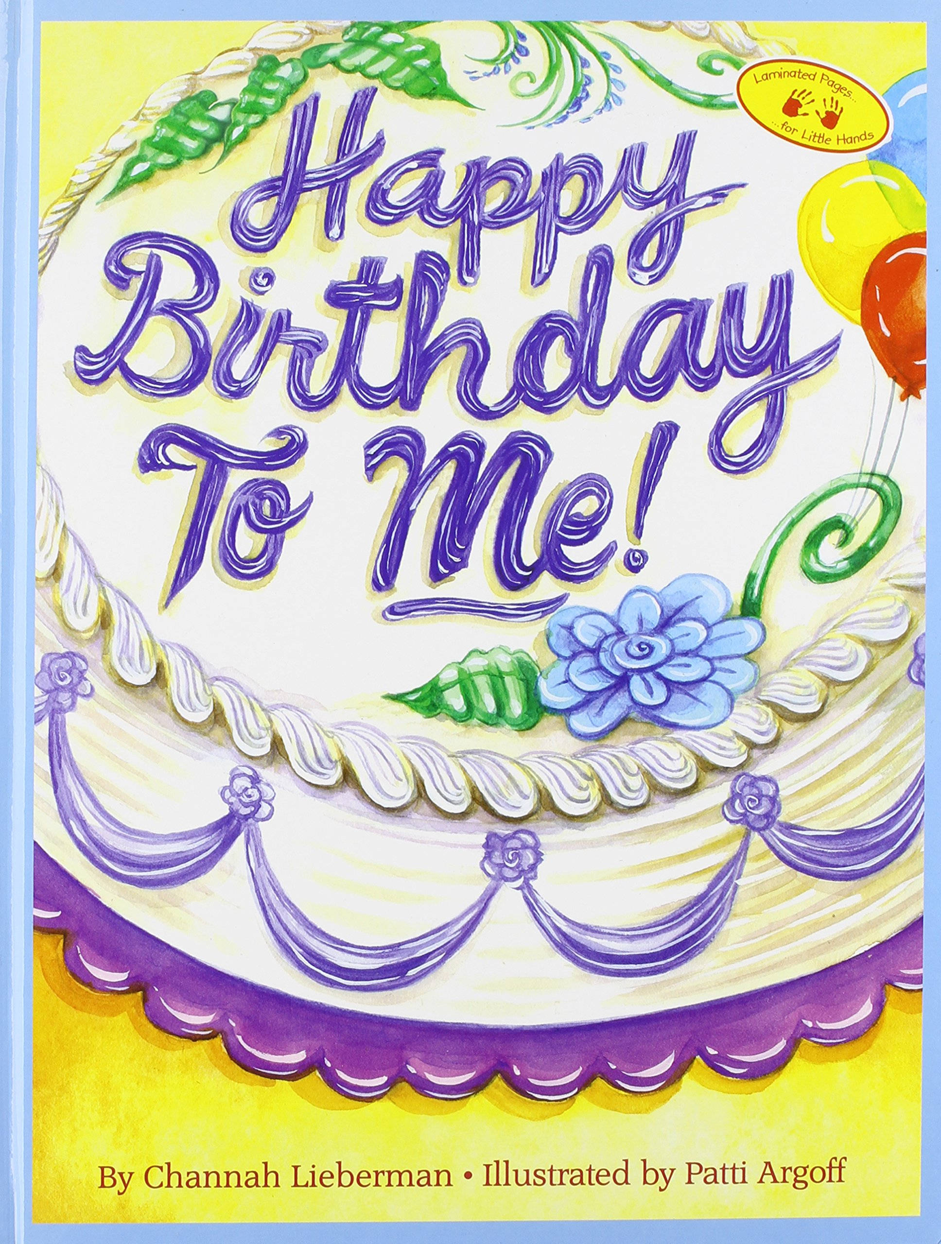 birthday cake, purple frosting, balloons, 2K Phone Wallpaper