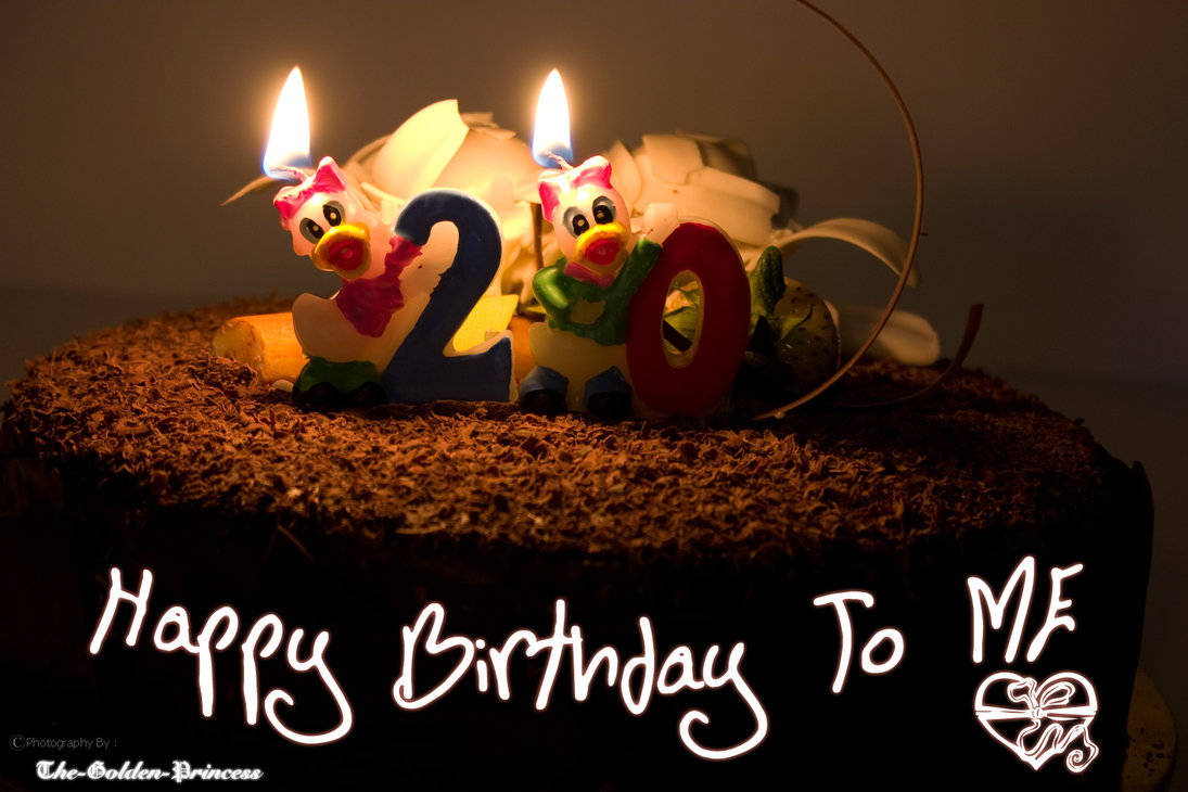 Happy Birthday To Me, chocolate cake, duck candles, SD Desktop Wallpaper