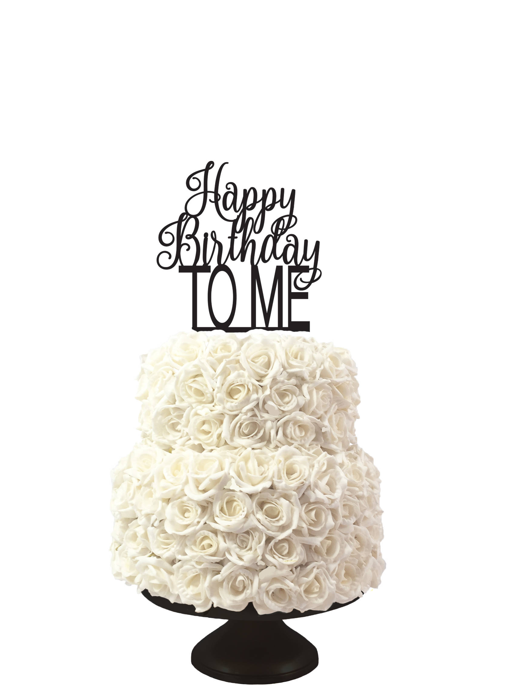 Happy Birthday To Me, rose cake, white roses, Full HD Phone Wallpaper