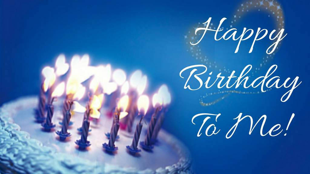 Happy Birthday To Me, blue, white cursive, SD Desktop Wallpaper