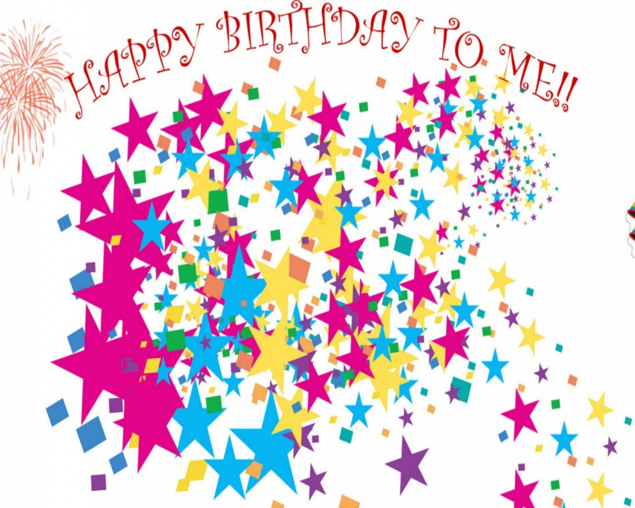 Happy Birthday To Me, colorful stars, confetti, HD Desktop Wallpaper