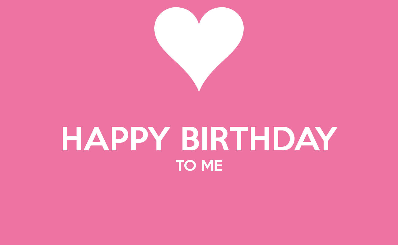 Happy Birthday To Me, white heart, pink background, HD Desktop Wallpaper