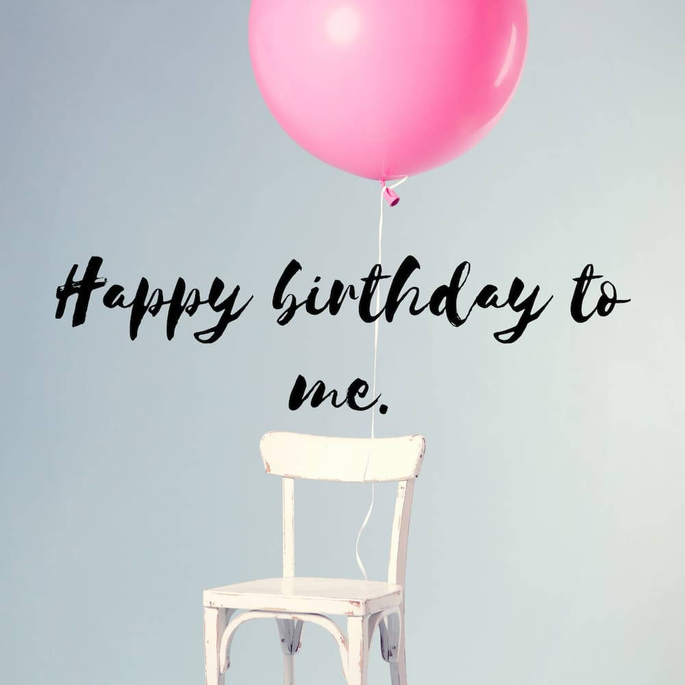Happy Birthday To Me, pink balloon, white chair, SD Desktop Wallpaper