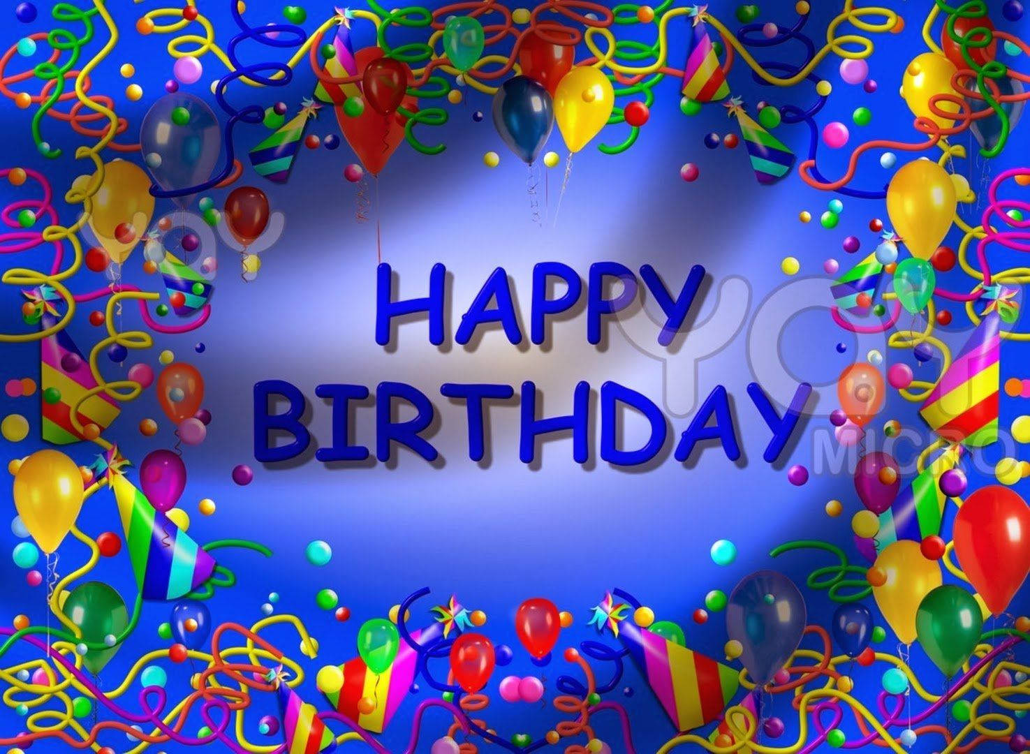 Aesthetic Happy Birthday Party, colorful balloons, streamers, HD Desktop Wallpaper