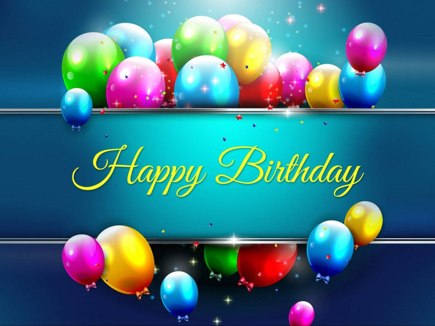 Happy Birthday, golden 'Happy Birthday' banner, rainbow hues, HD Desktop Wallpaper