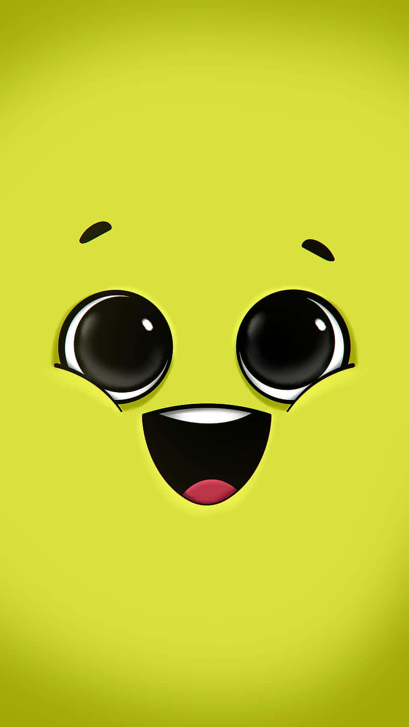 cheerful cartoon face, big round eyes, wide smile, HD Phone Wallpaper