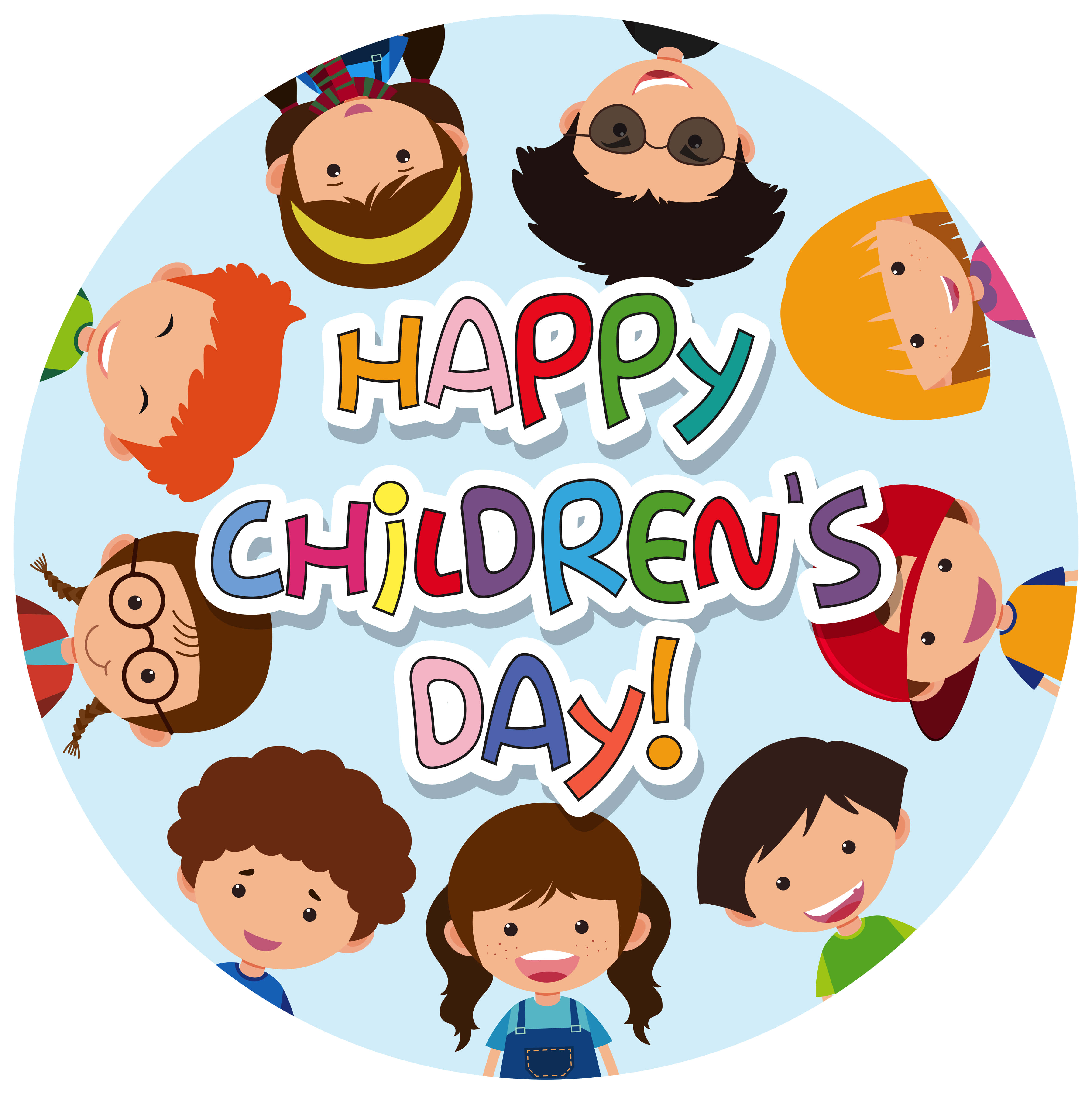 Happy Children's Day, cartoon children, colorful, 4K Phone Wallpaper
