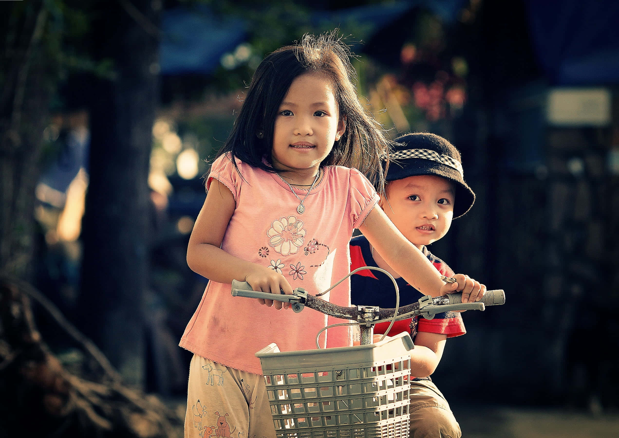 cute kids, 2542 x 1800, bicycle, Full HD Desktop Wallpaper